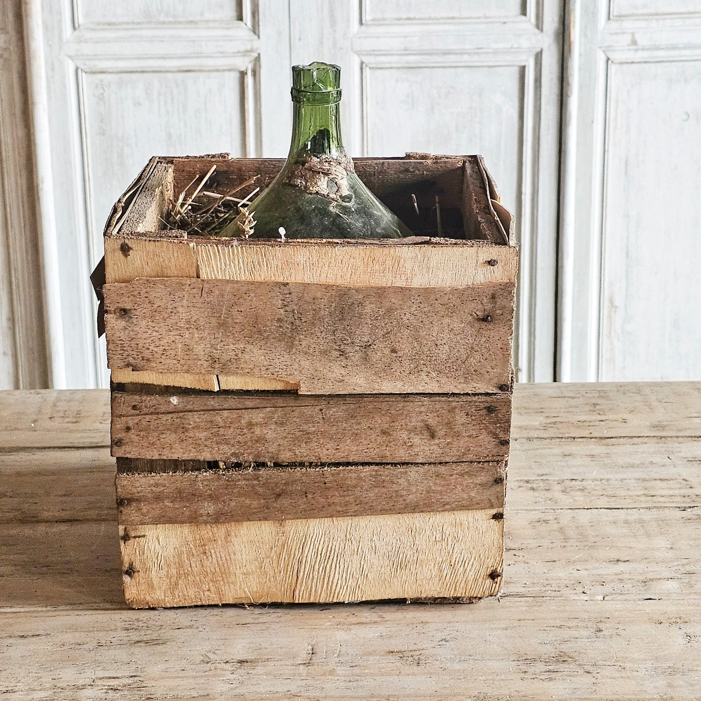 French Demijohn In Crate