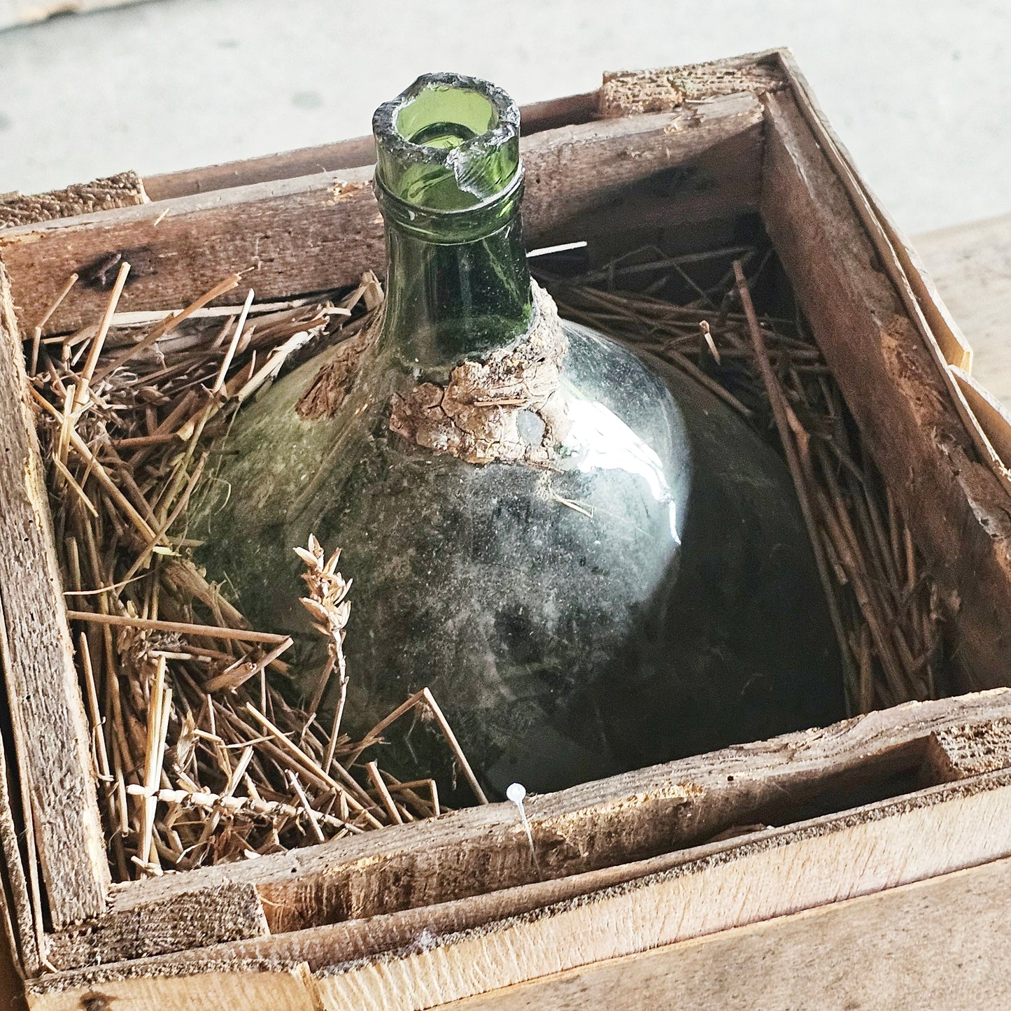 French Demijohn In Crate