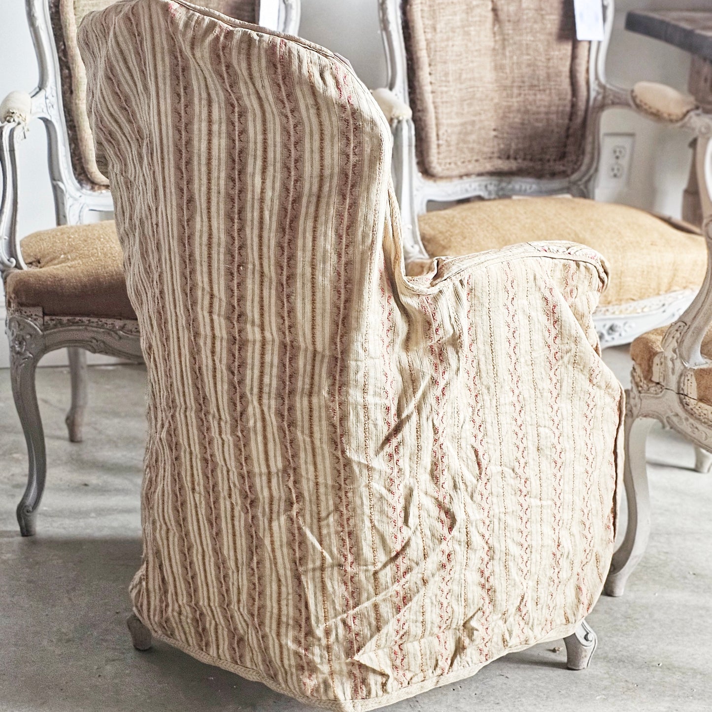 French Fabric Chair Cover