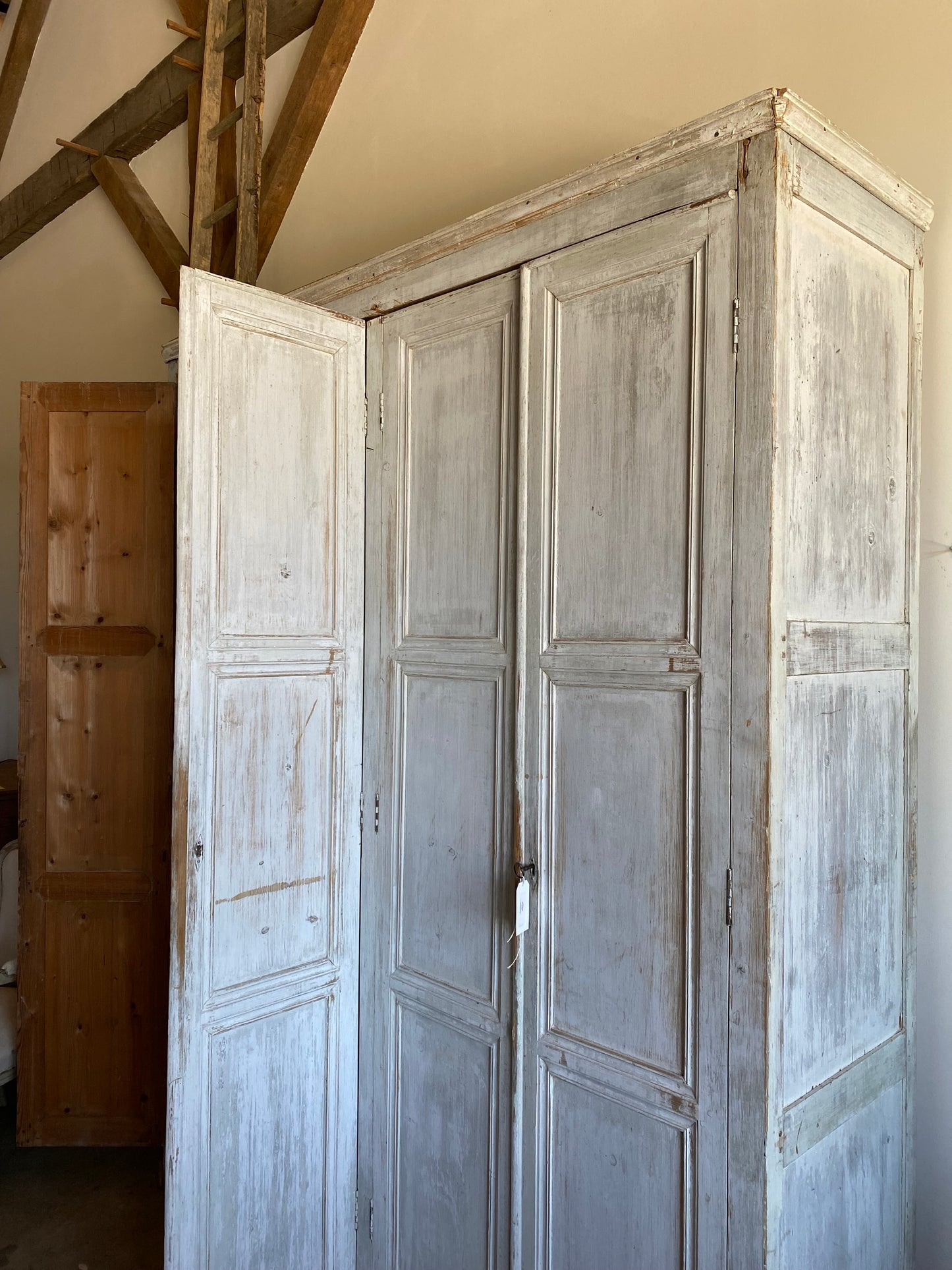 French Gray Pantry Cupboard- 8'H