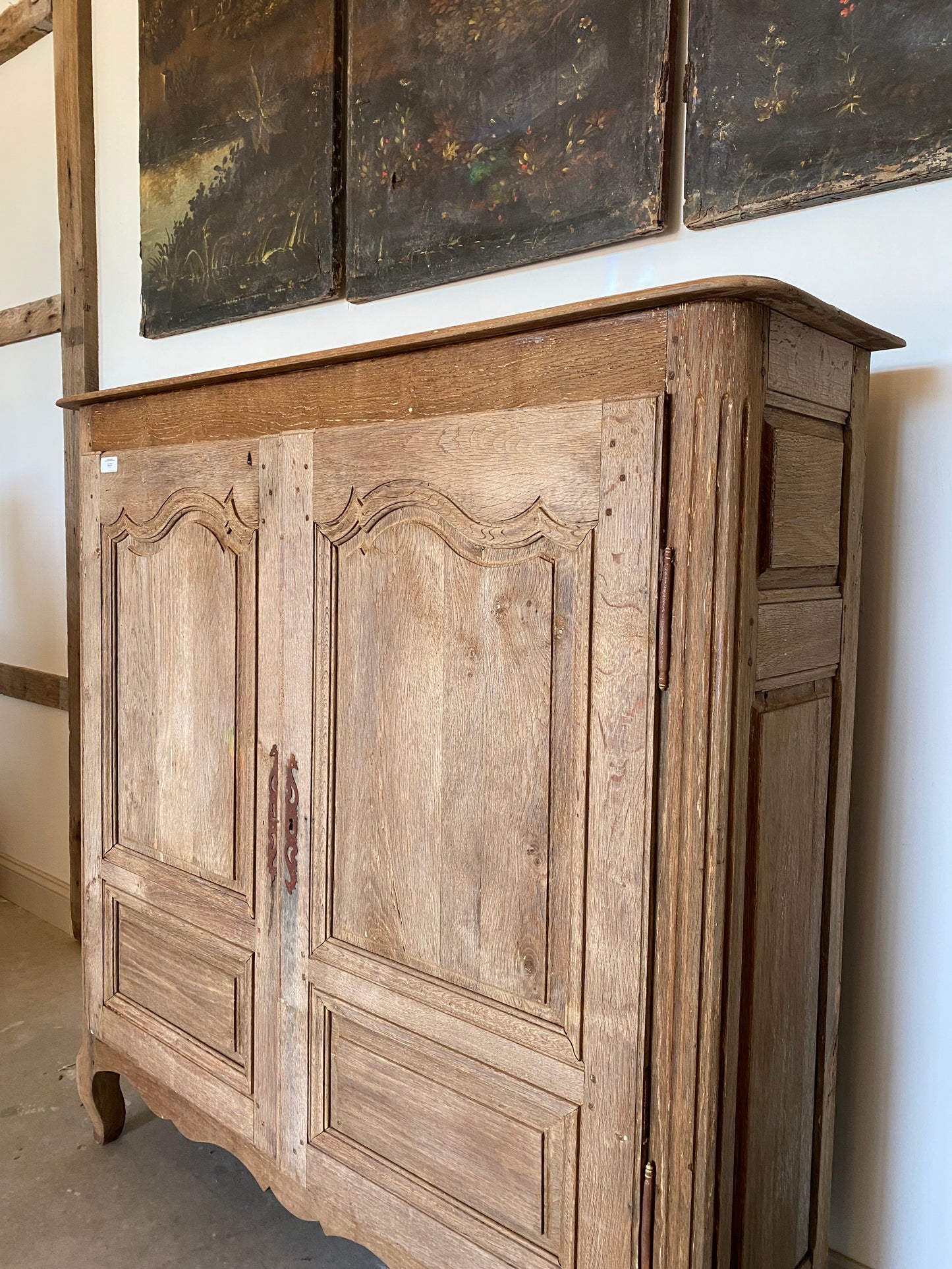 French Bleached Wood Cabinet