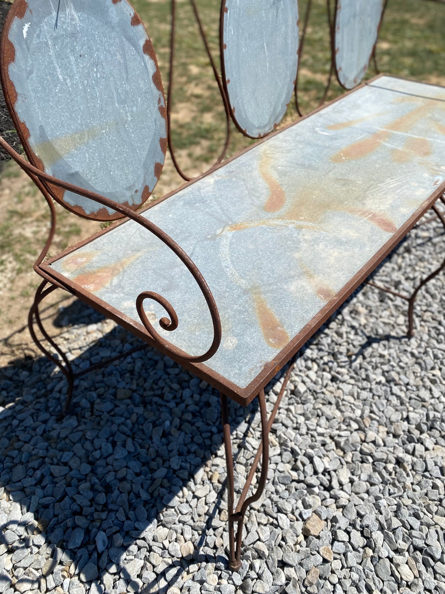 French Metal Garden Bench