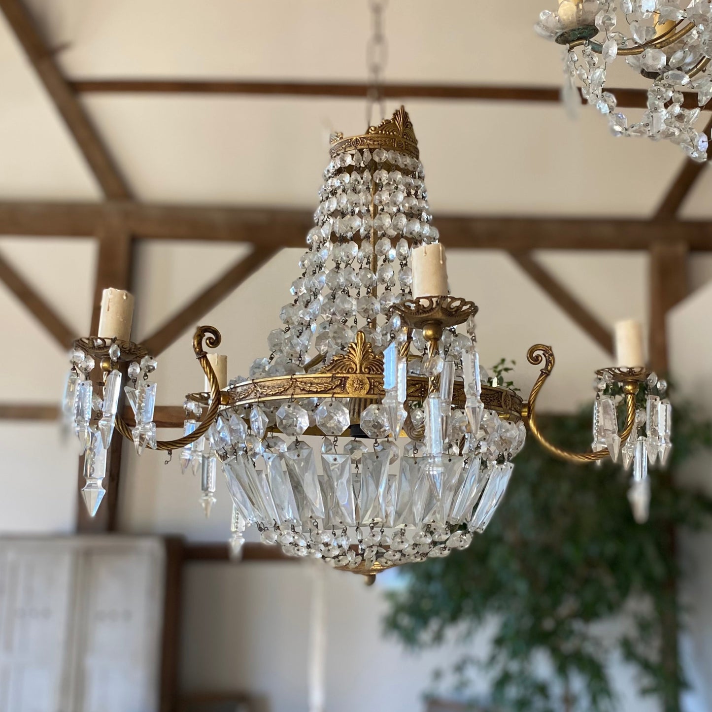 French Crystal Empire Chandelier