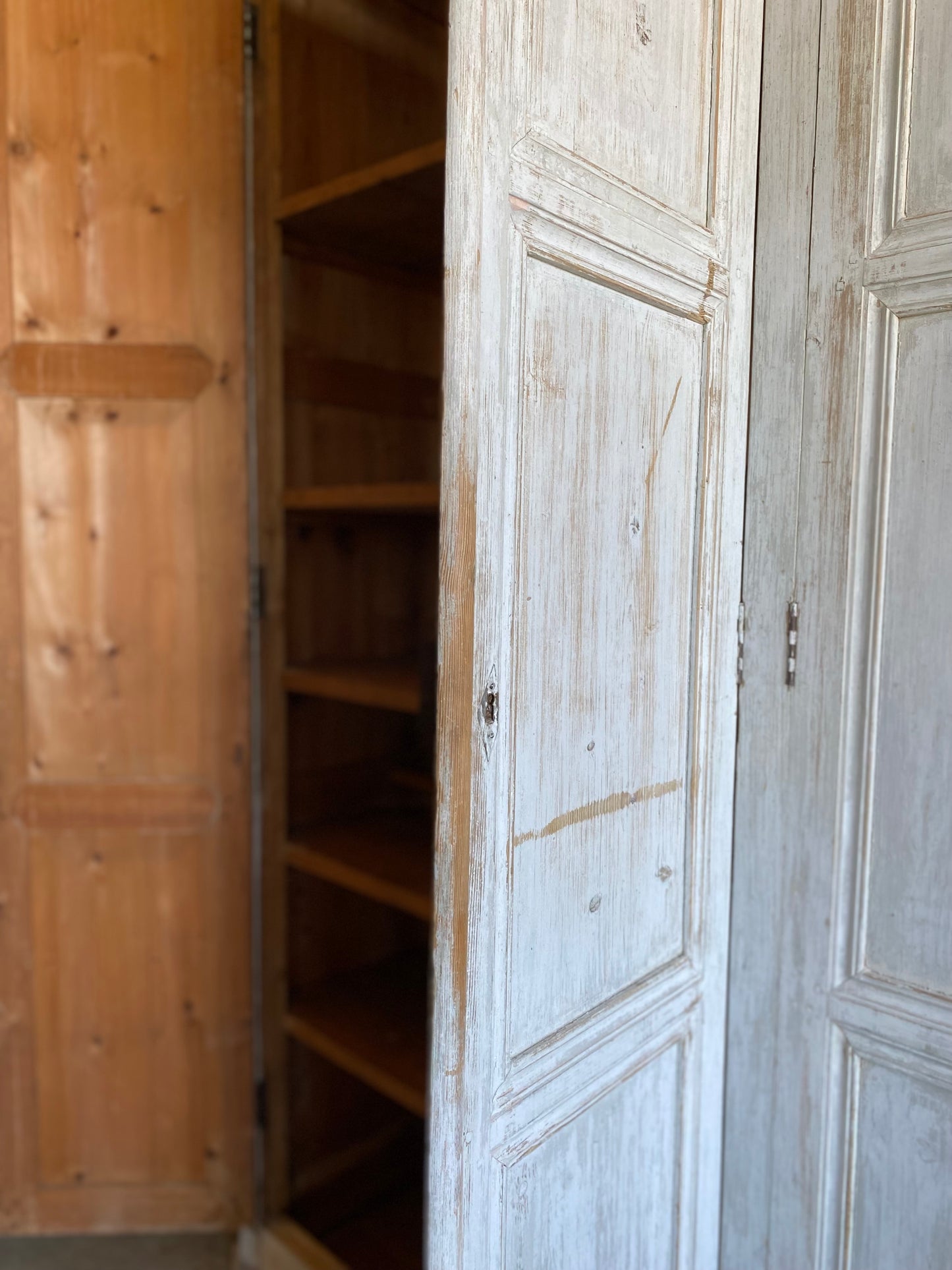 French Gray Pantry Cupboard- 8'H
