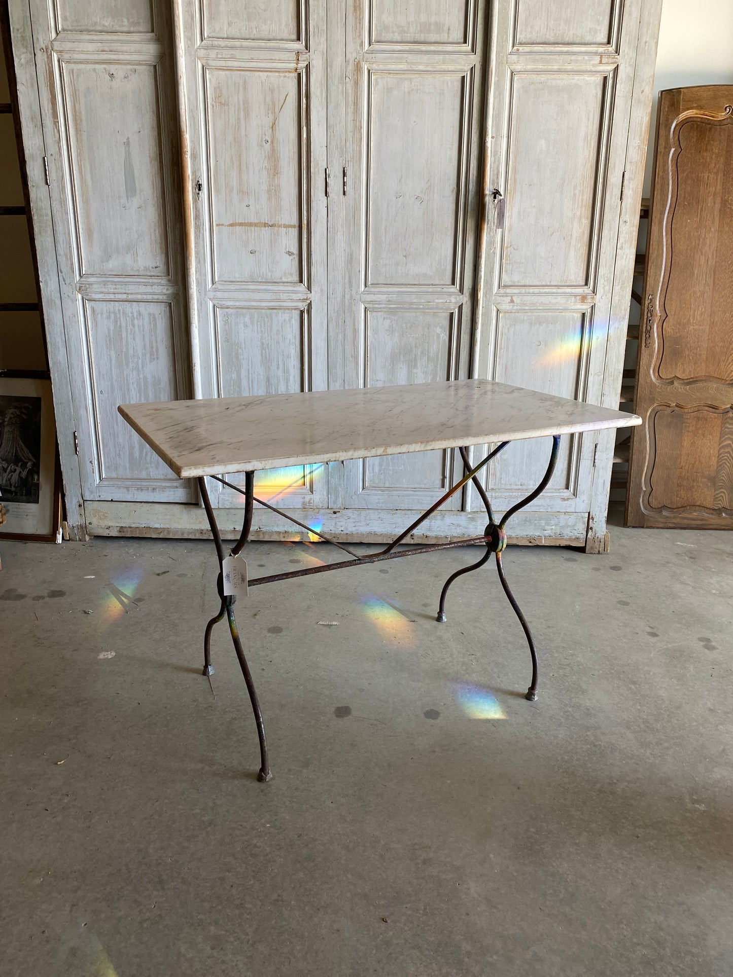 French Marble Topped Bistro Table
