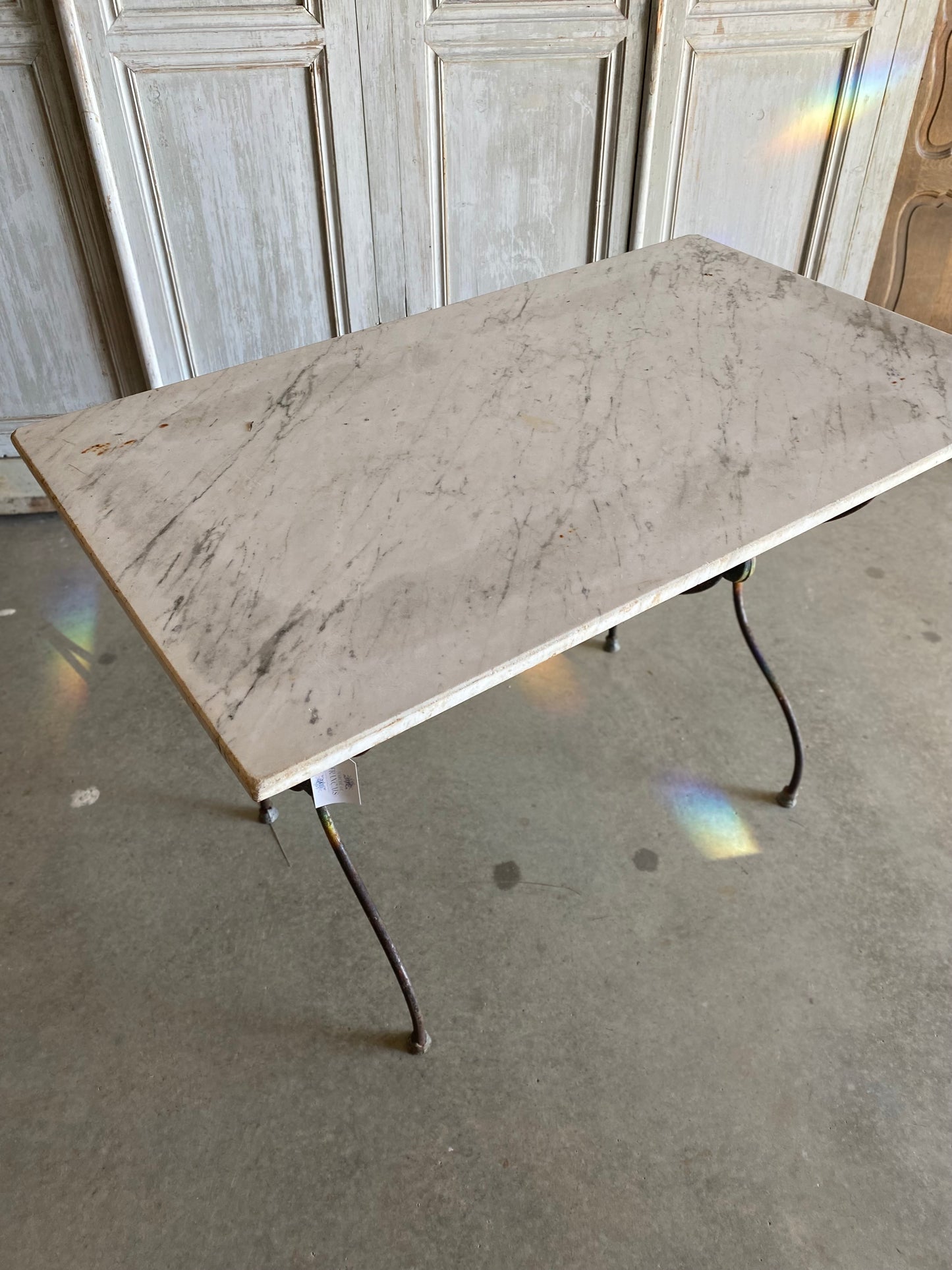 French Marble Topped Bistro Table