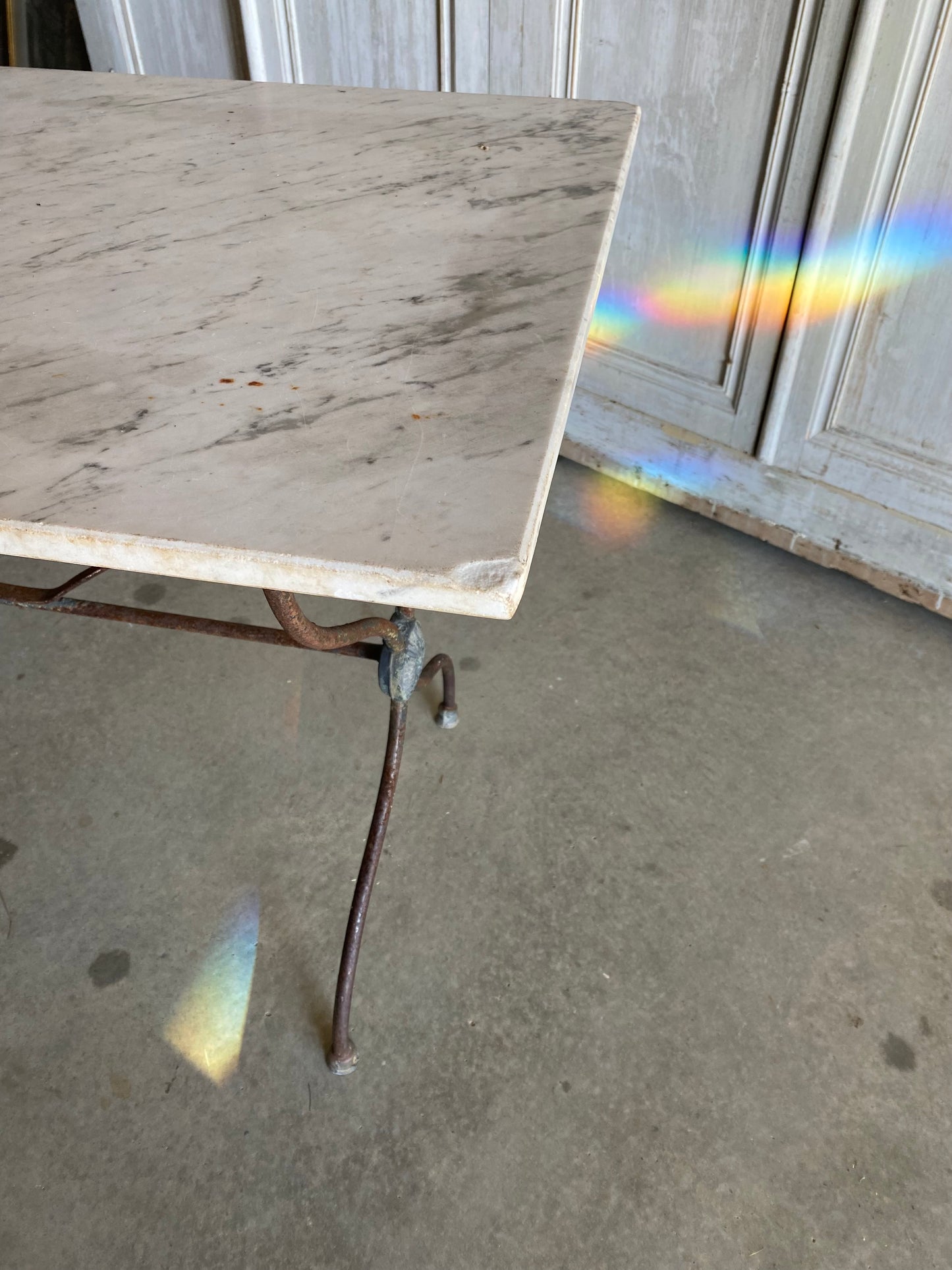 French Marble Topped Bistro Table