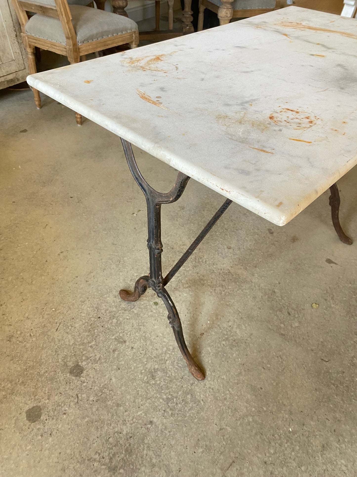French Marble Topped Bistro Table