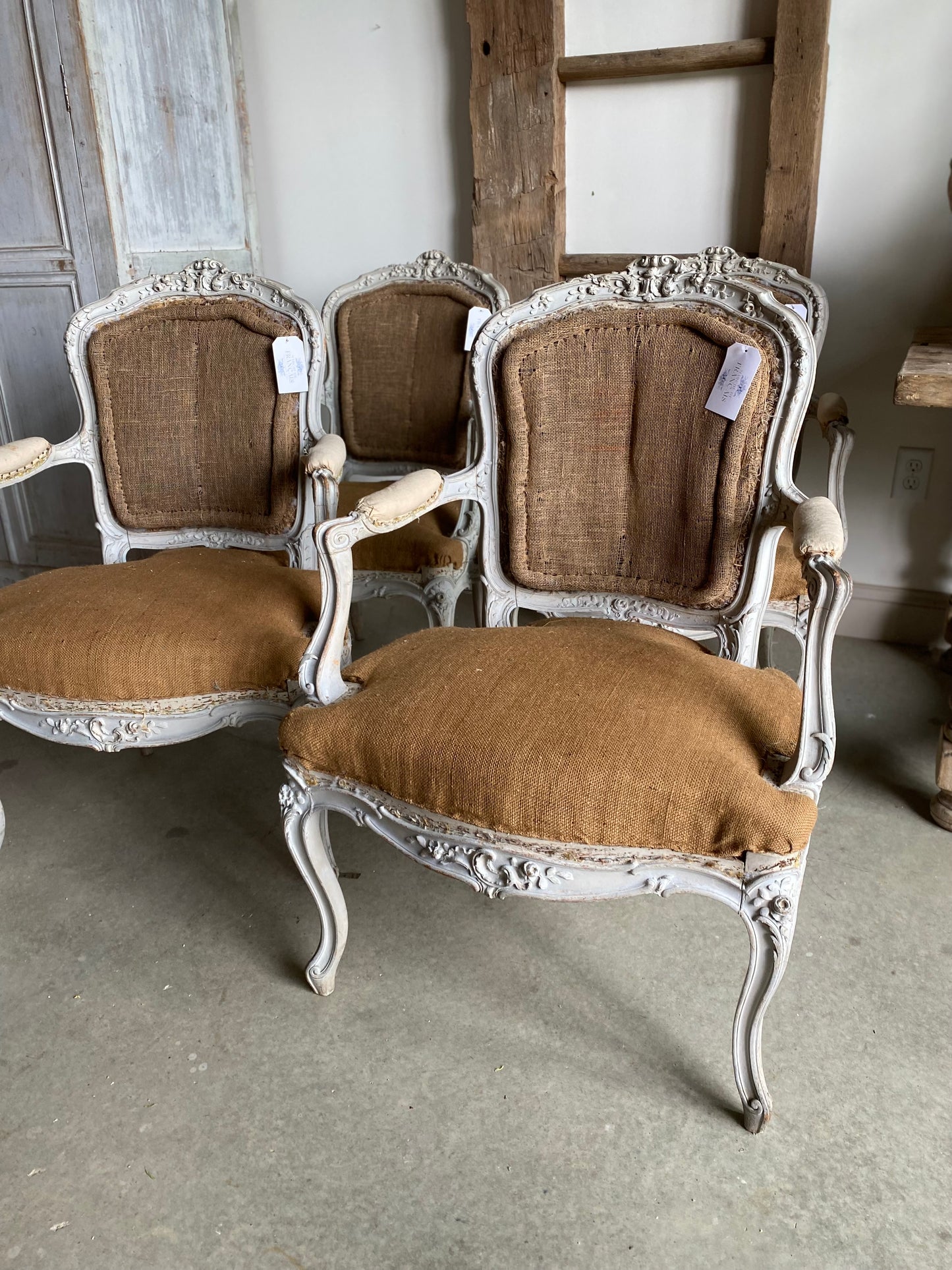 French Louis XV Burlap Chair