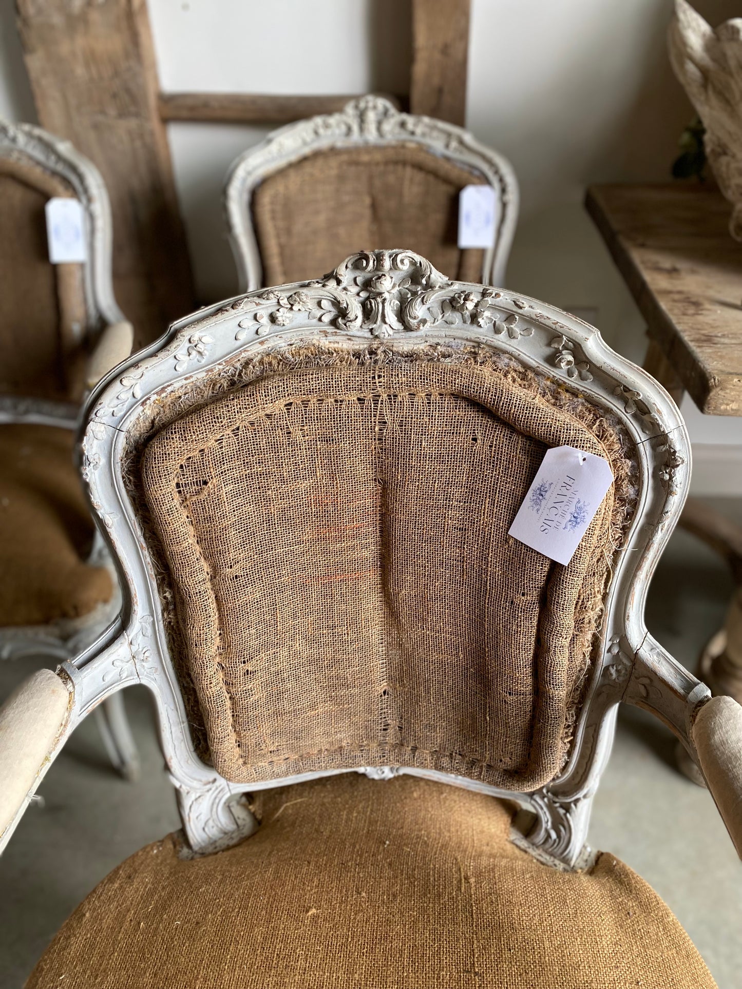 French Louis XV Burlap Chair