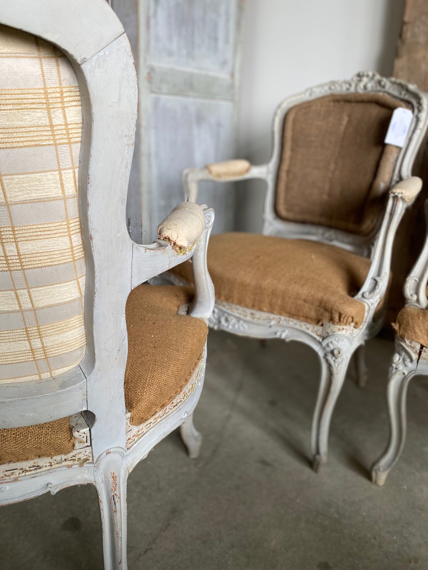 French Louis XV Burlap Chair