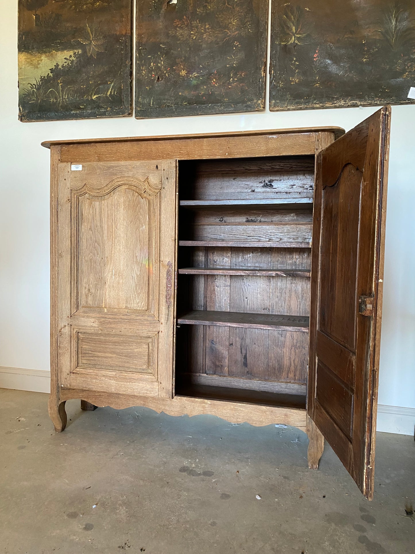 French Bleached Wood Cabinet
