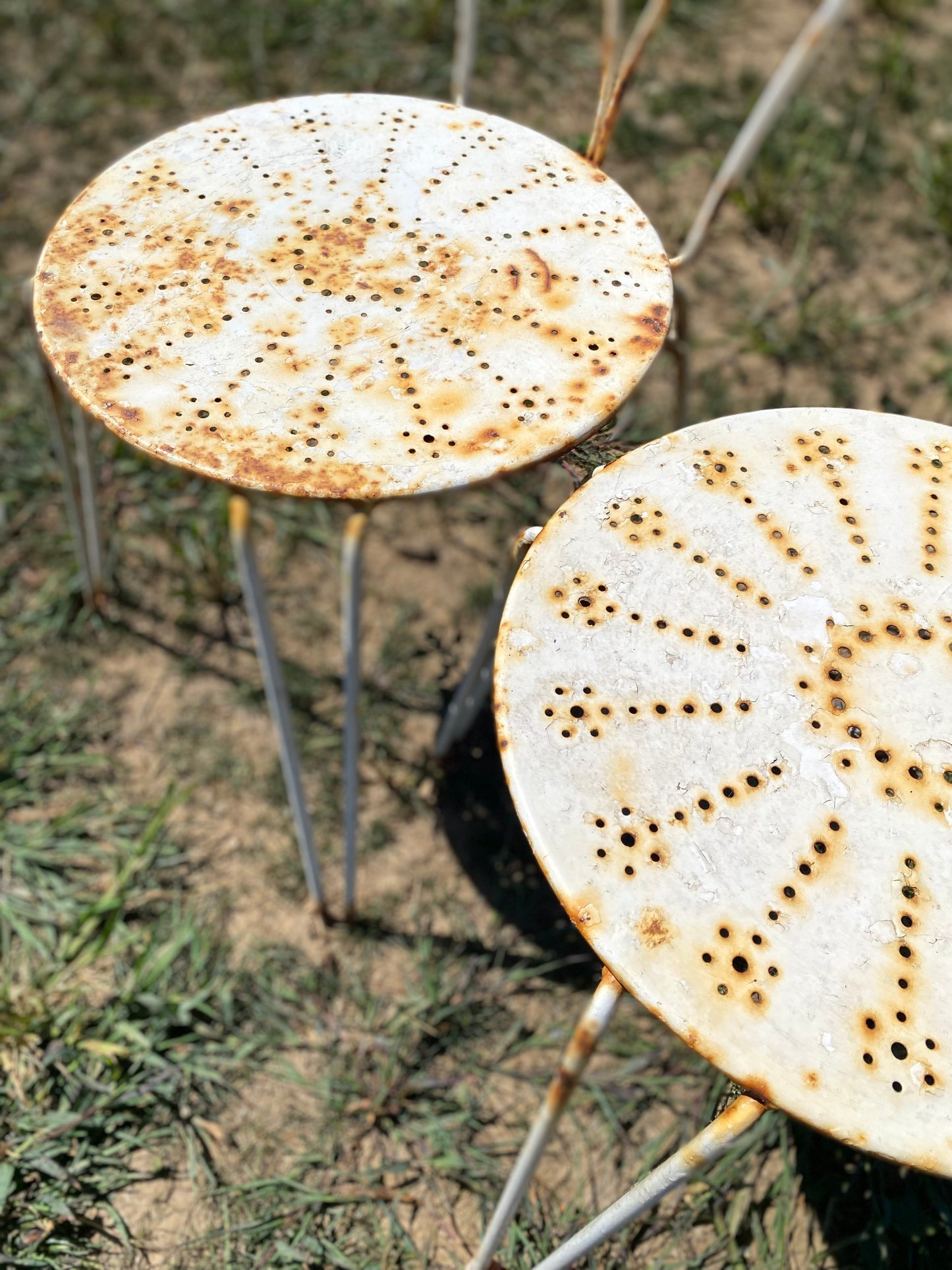 French Chippy White Garden Chairs (Set of 4)