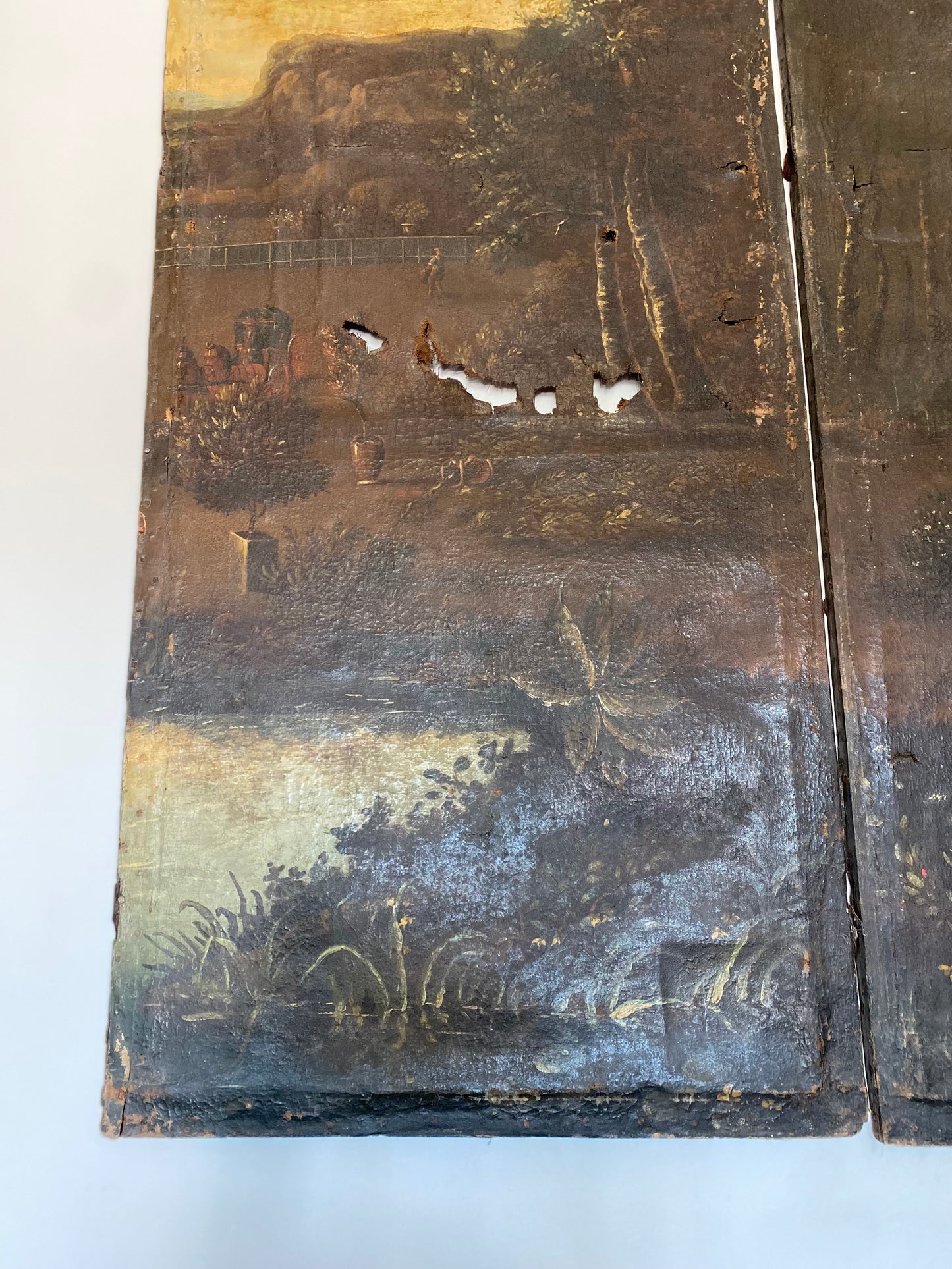 16th Century French Landscape Triptych- 7'H