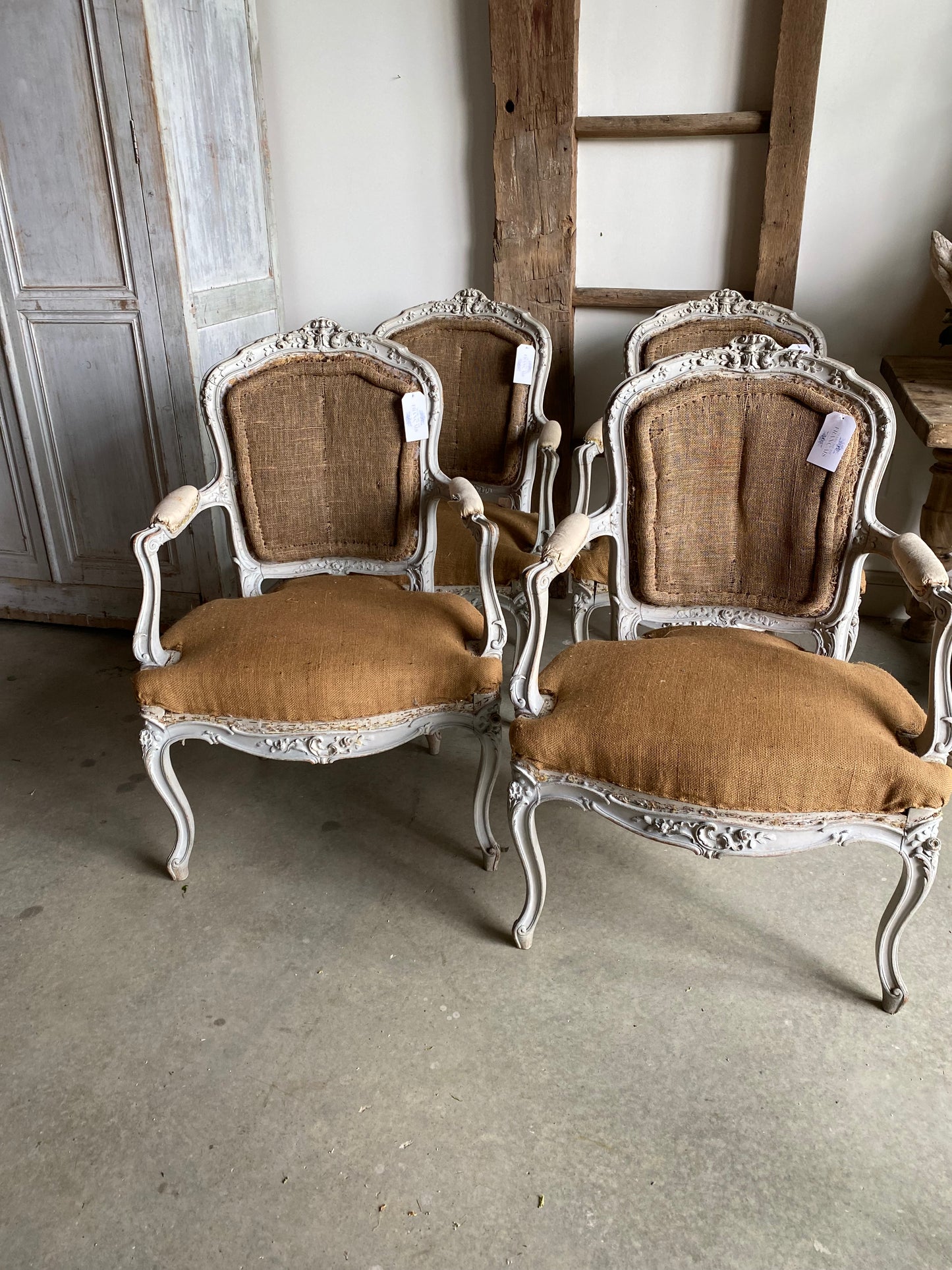 French Louis XV Burlap Chair