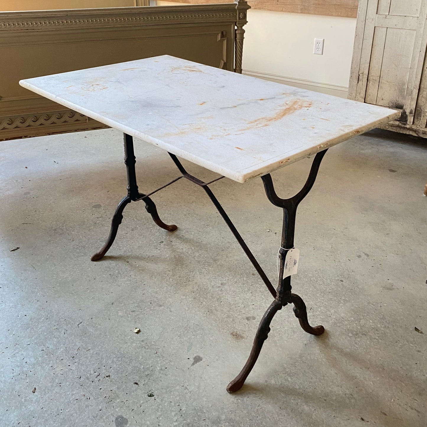 French Marble Topped Bistro Table