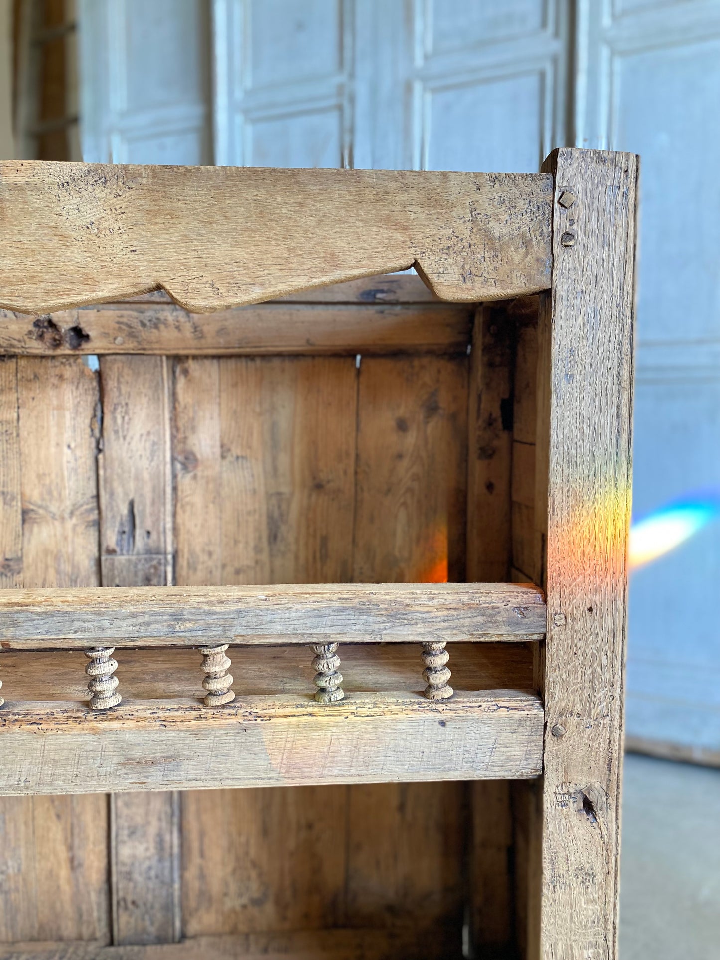 French 17th Century Pegged Plate Hutch