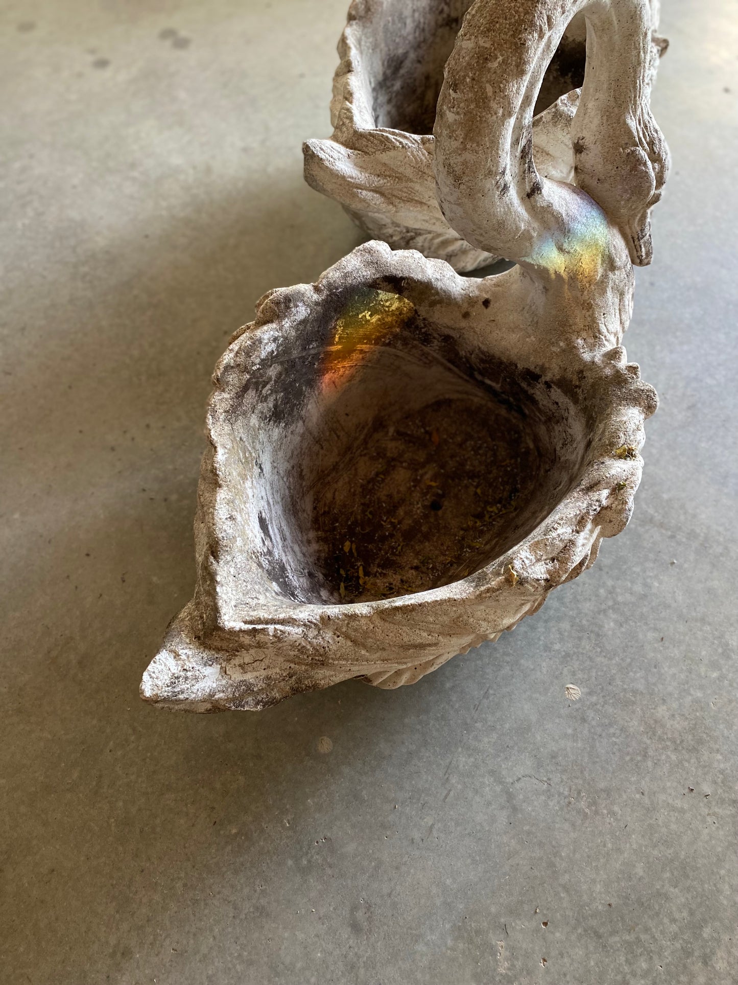 French Pair Of Concrete Swans