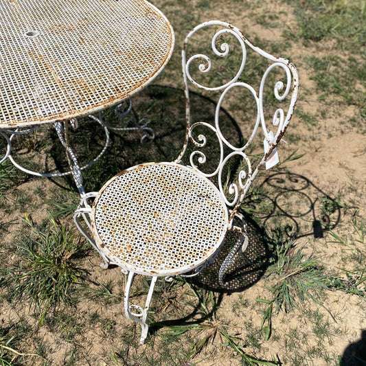 French White Scroll Garden Chairs (Pair)