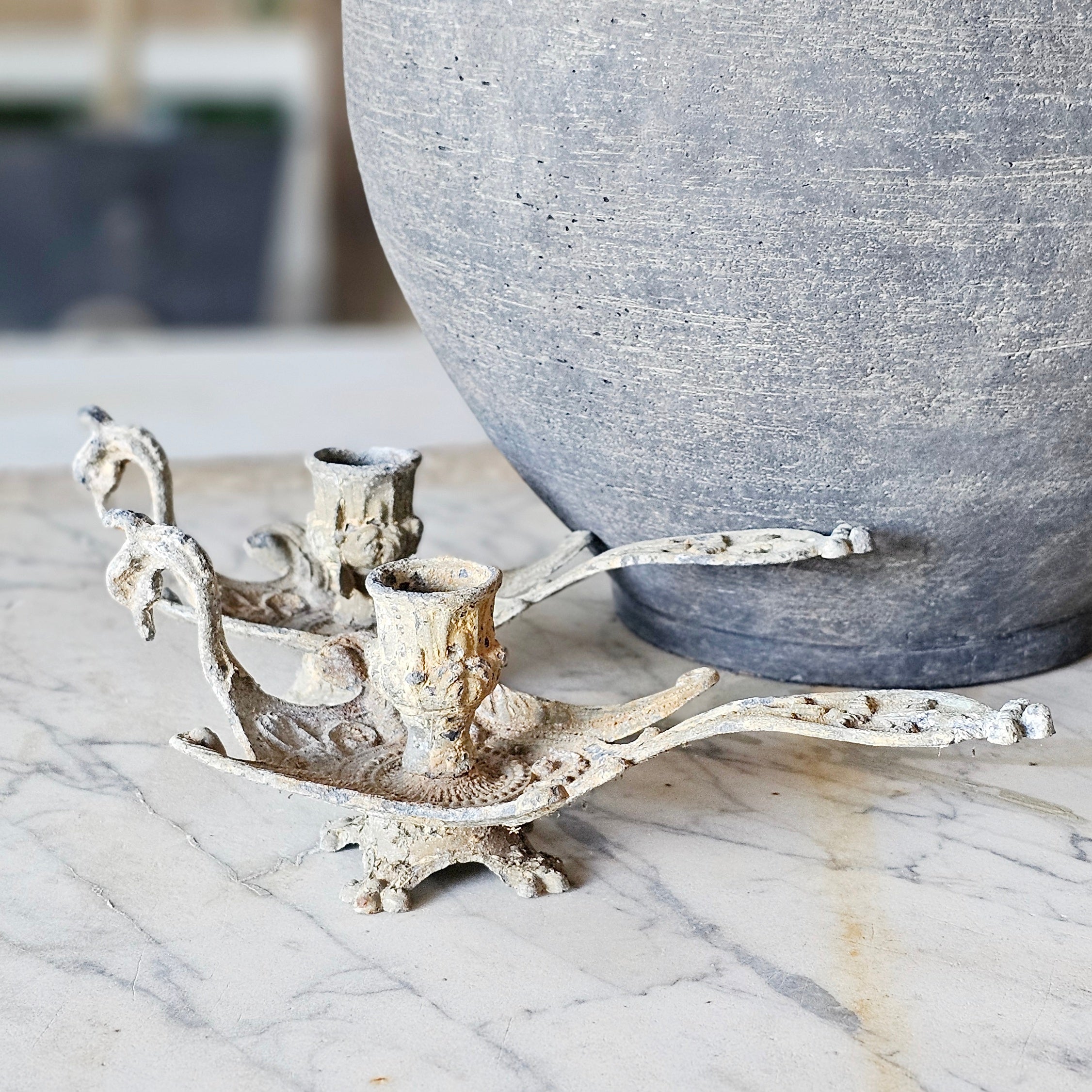 Pair of Metal Bird Candlestick Holders