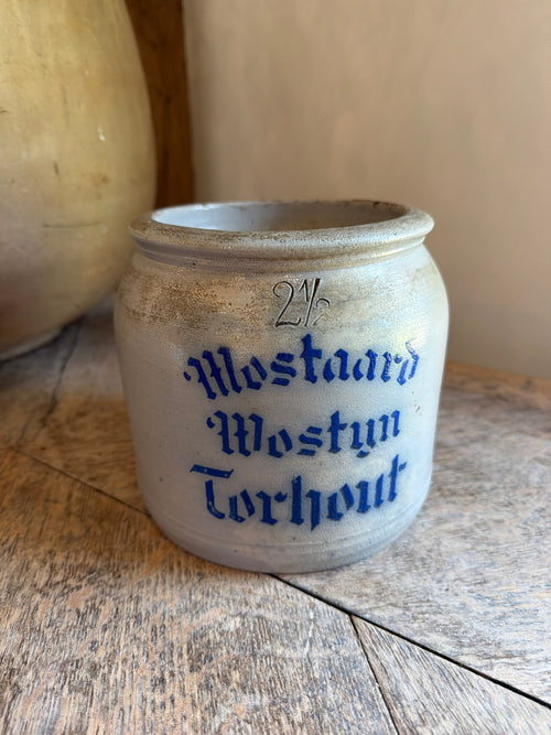 Belgian Stoneware Mustard Crock