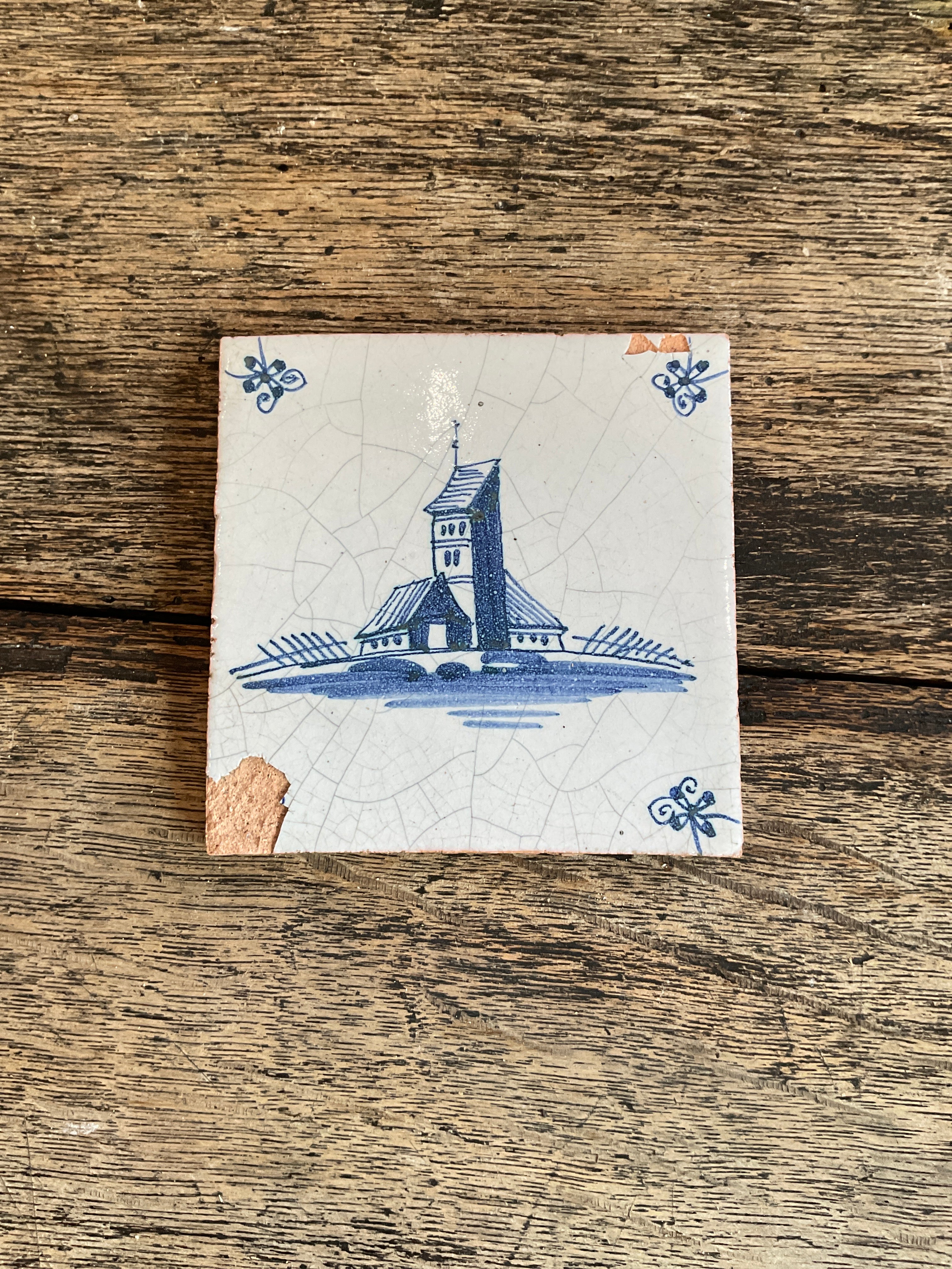 French Vintage Delft Tile