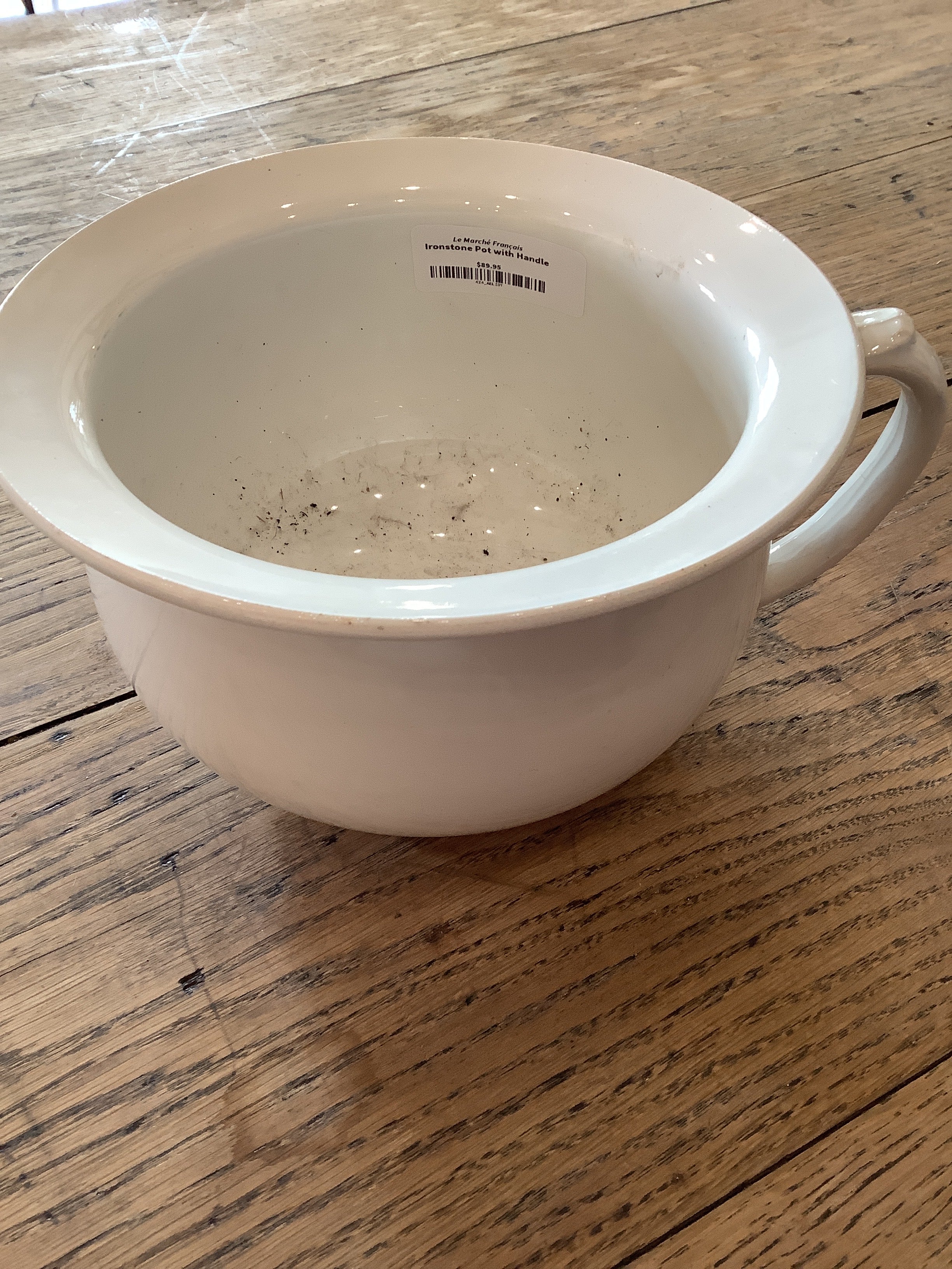 Ironstone Pot with Handle