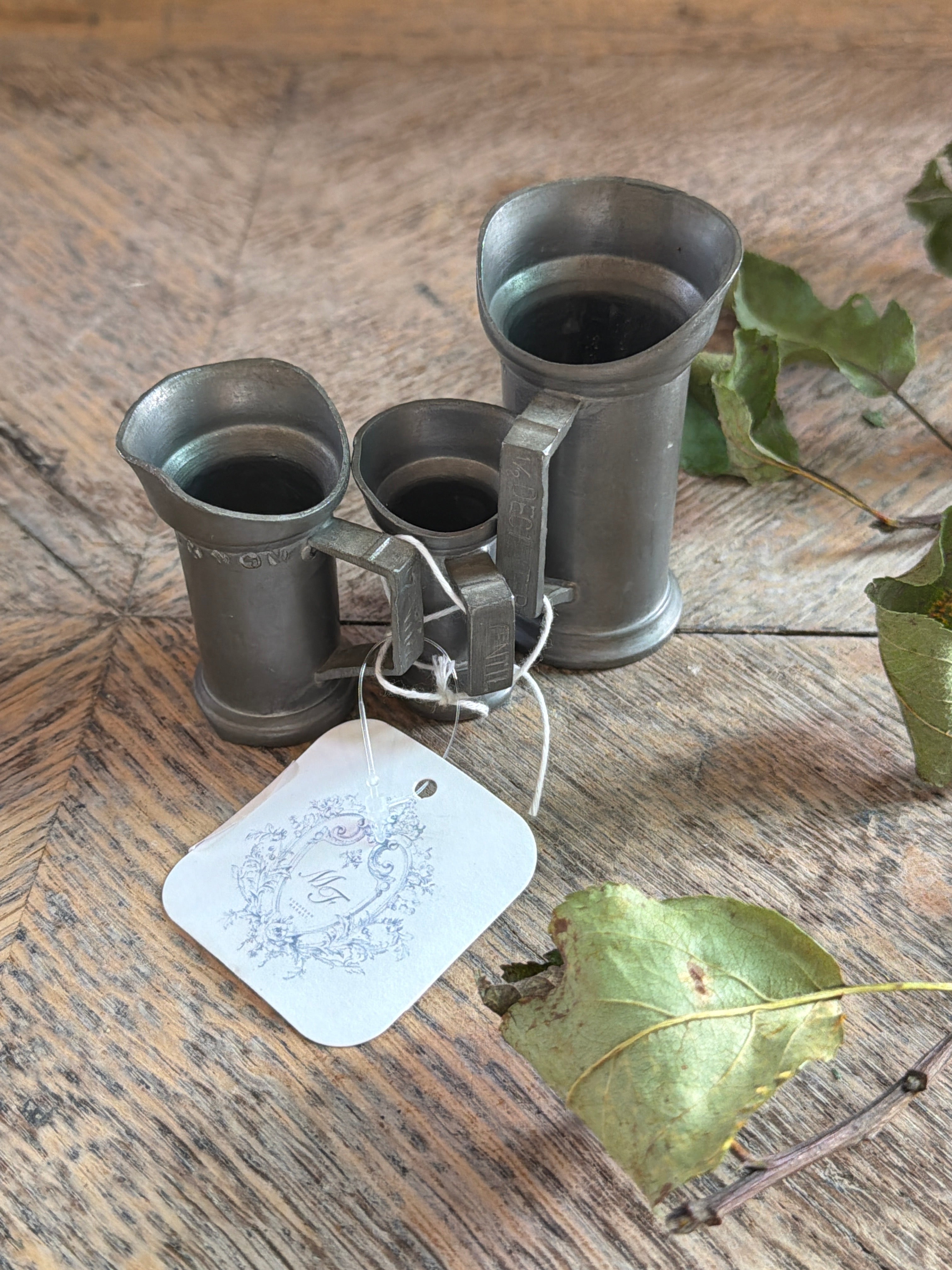Set of Pewter Measuring Cups