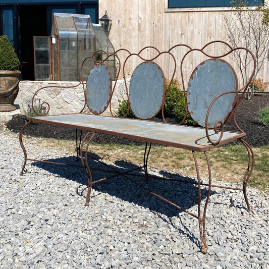 French Metal Garden Bench