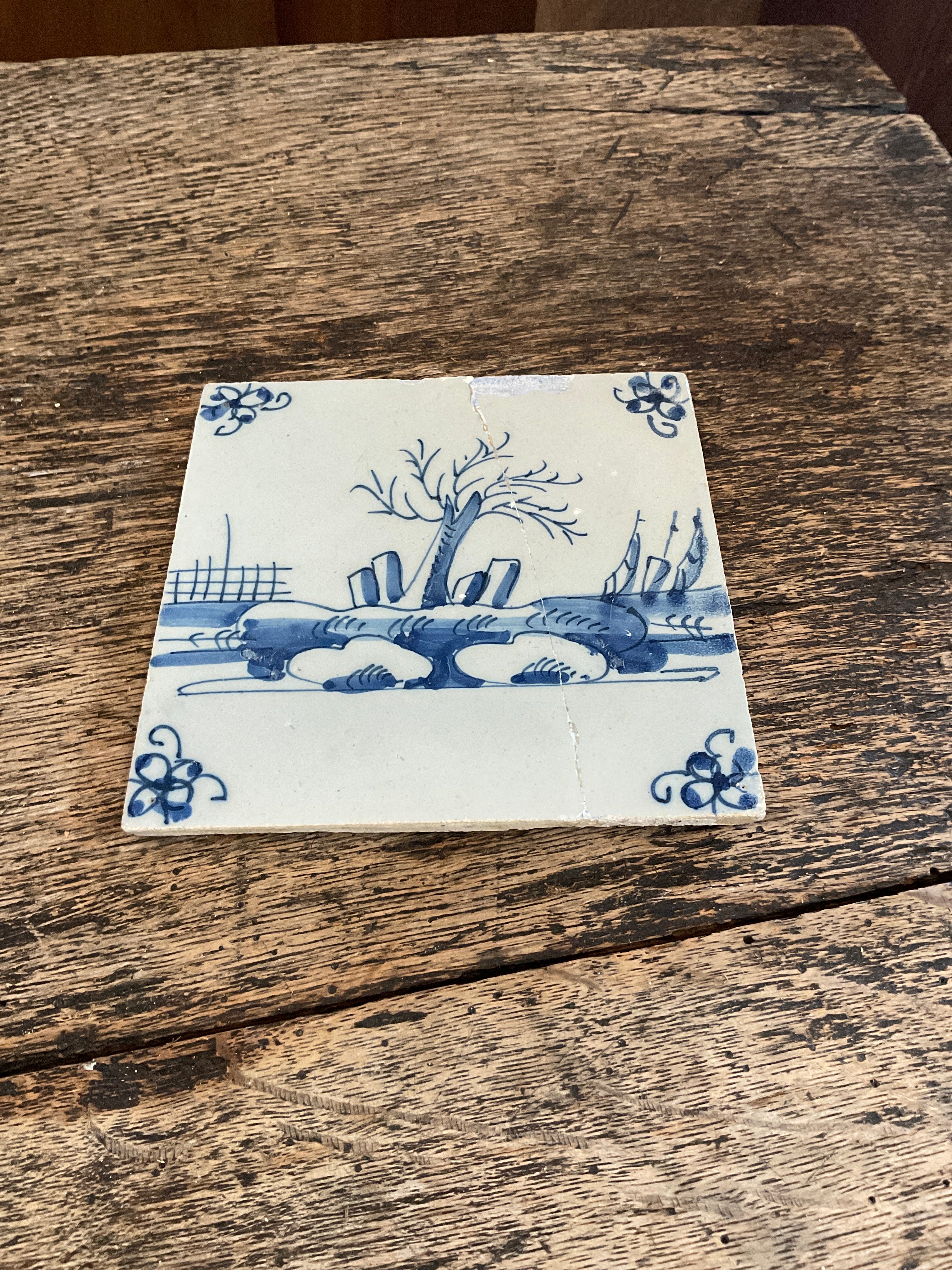 Handpainted Delft Tiles ( broken / repaired)