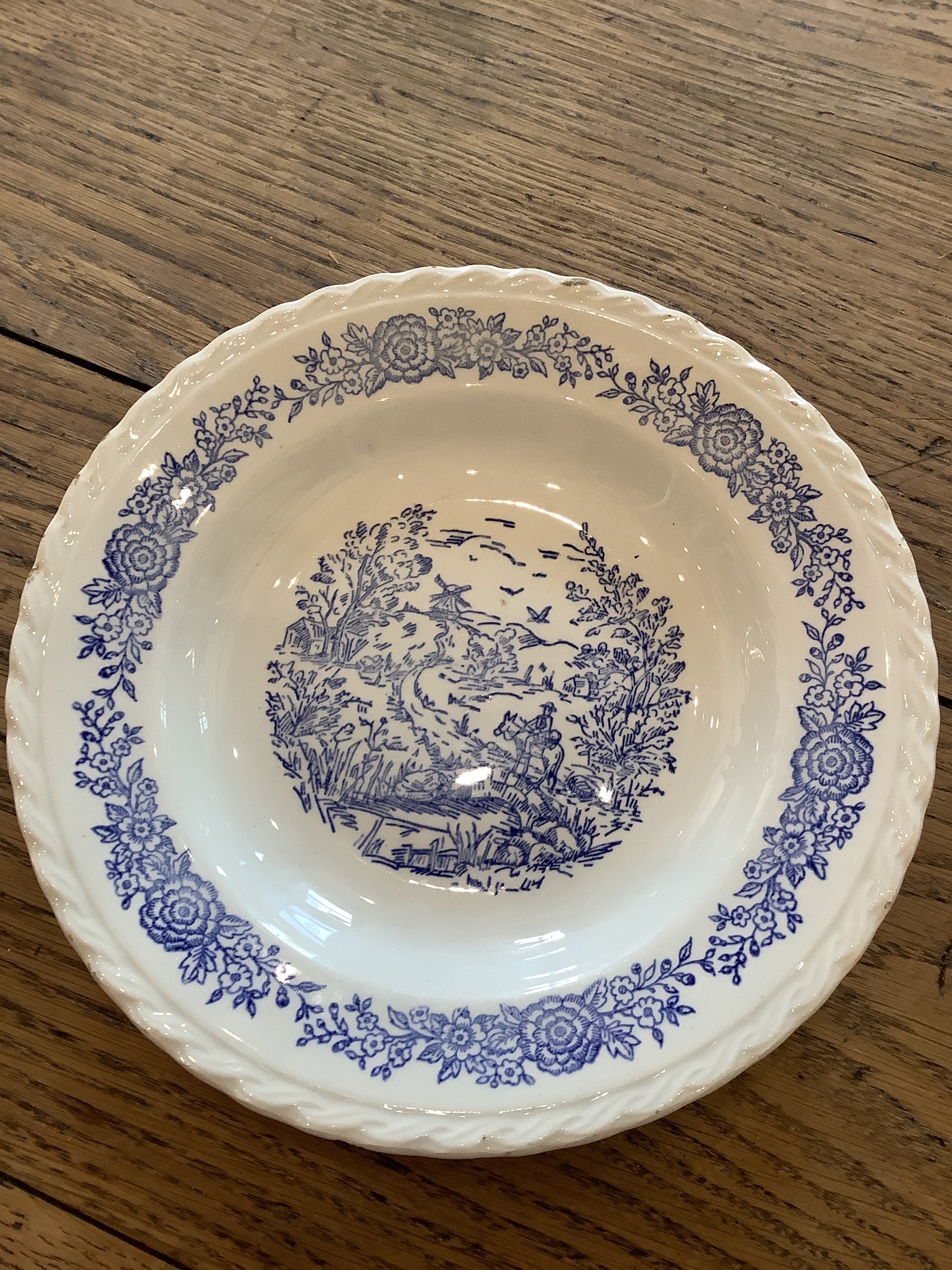 Blue "Wernbley" Transferware Bowl