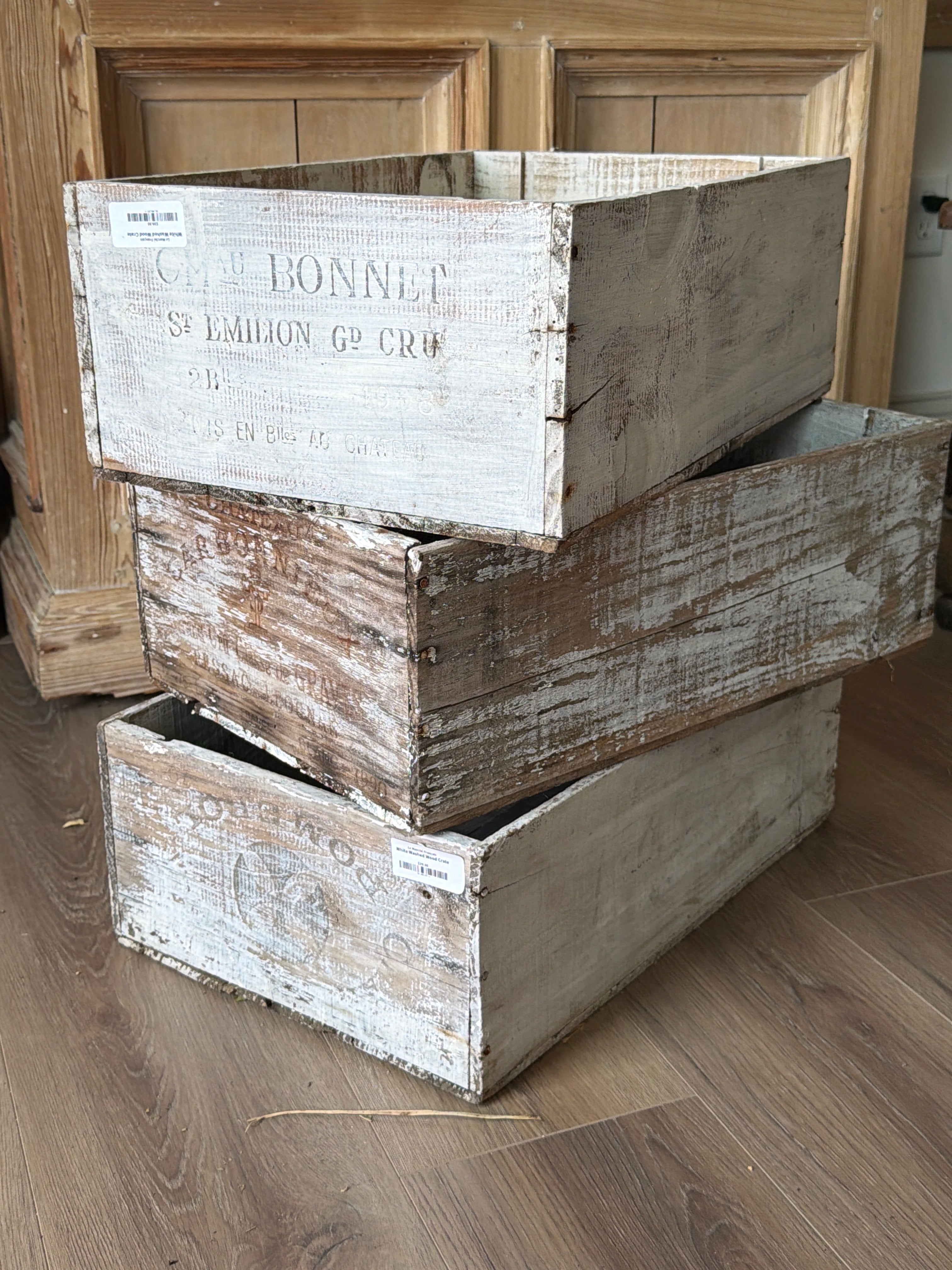 White Washed Wood Crate