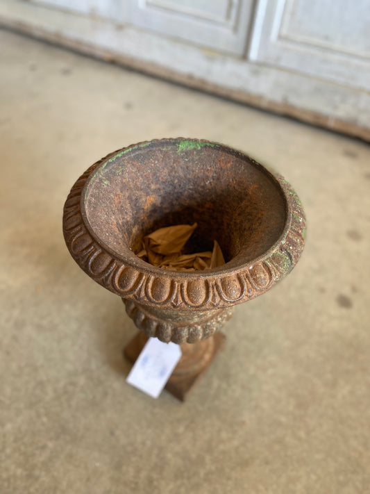 French Green Cast Iron Urn