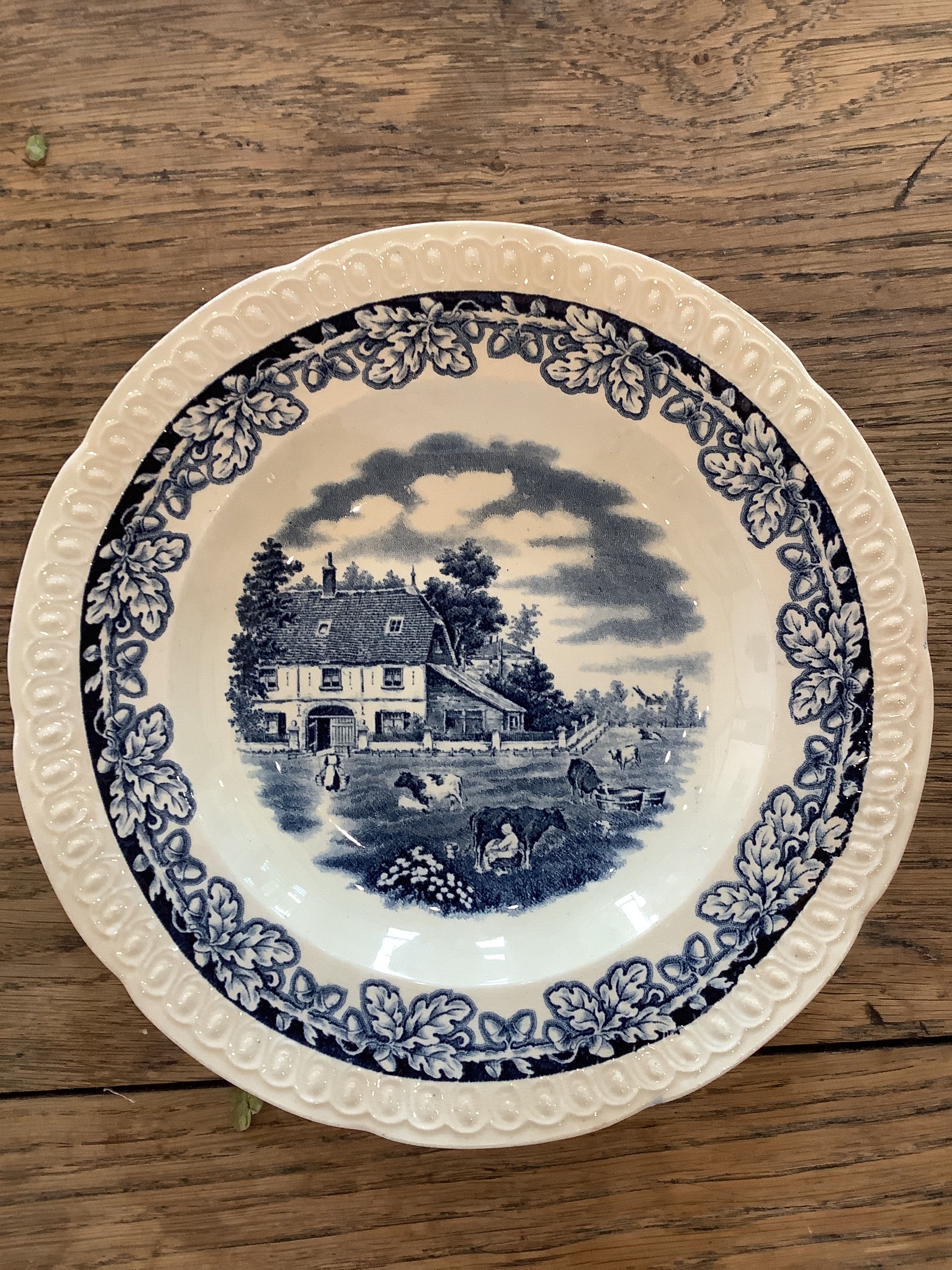 Blue Pastoral Transferware Plates