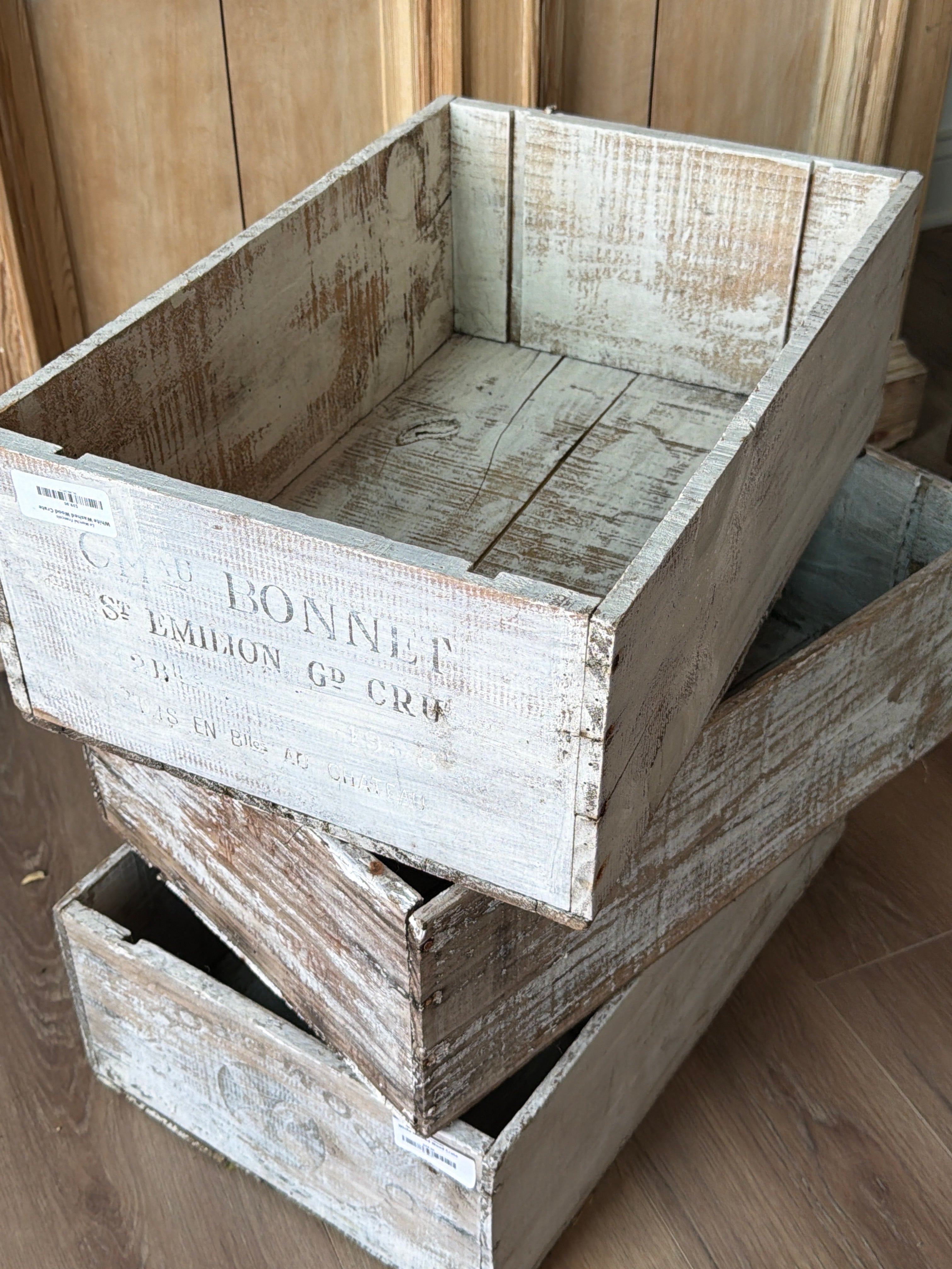 White Washed Wood Crate