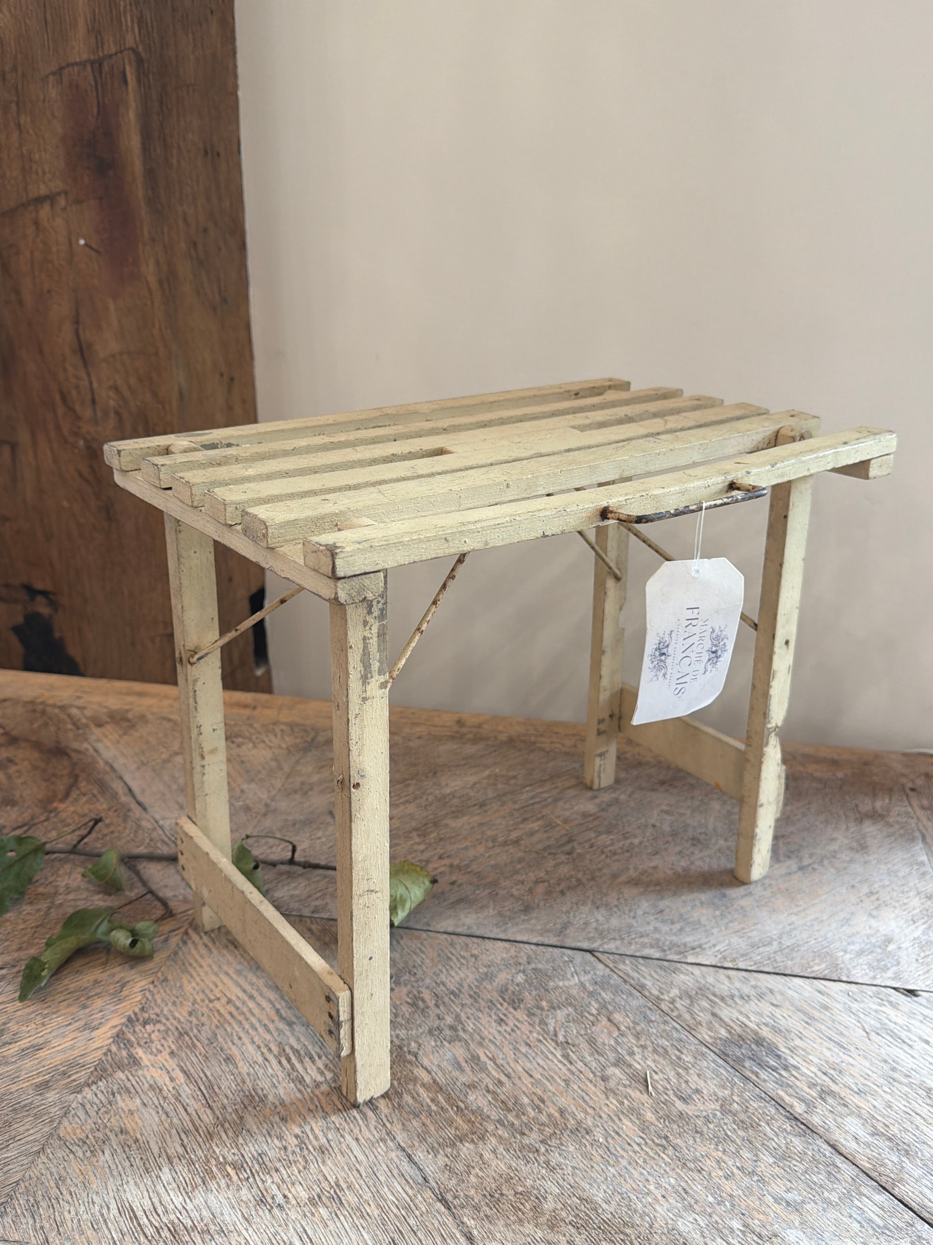 Cream Painted Folding Stool