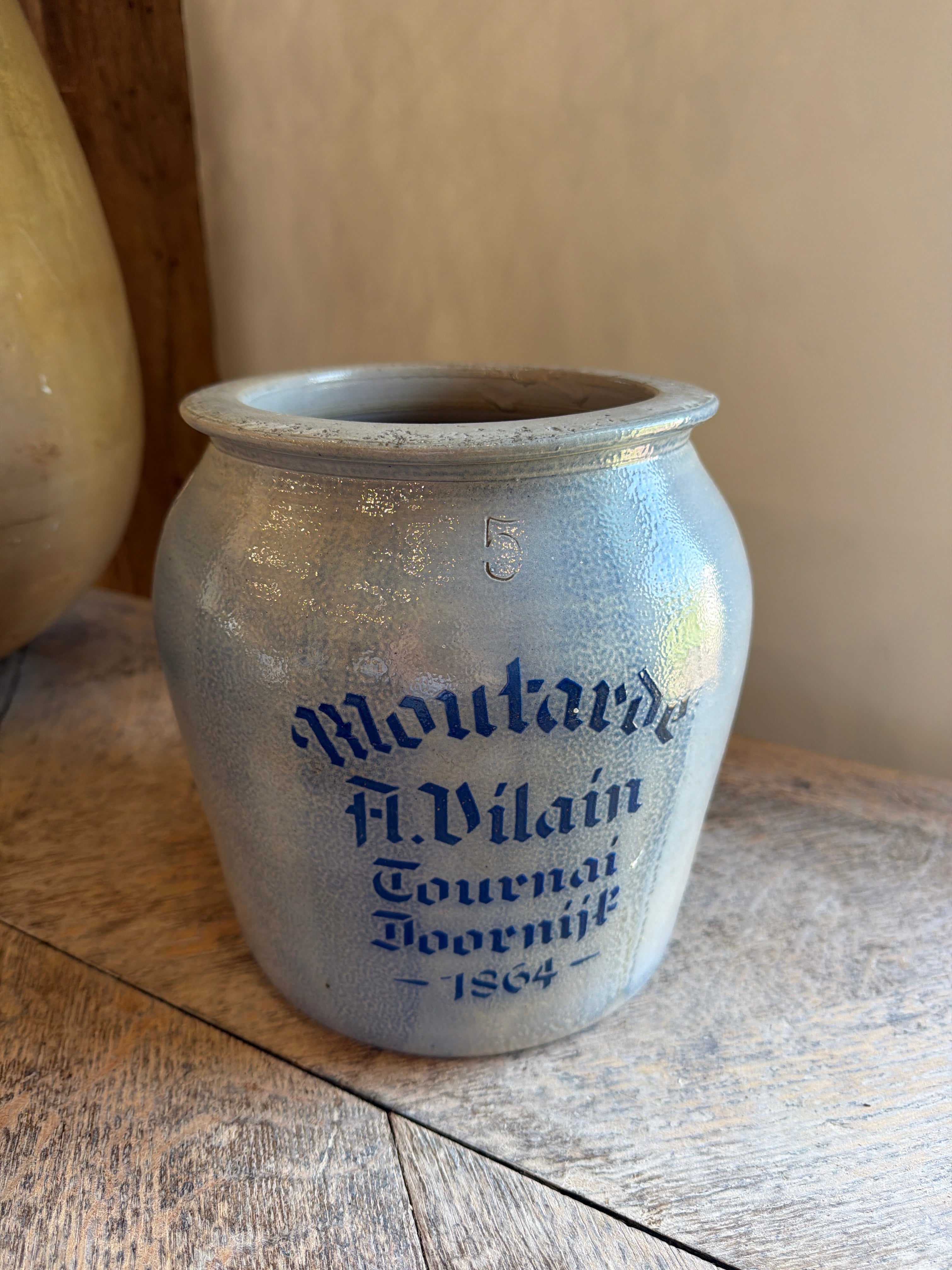Belgian Stoneware Mustard Crock