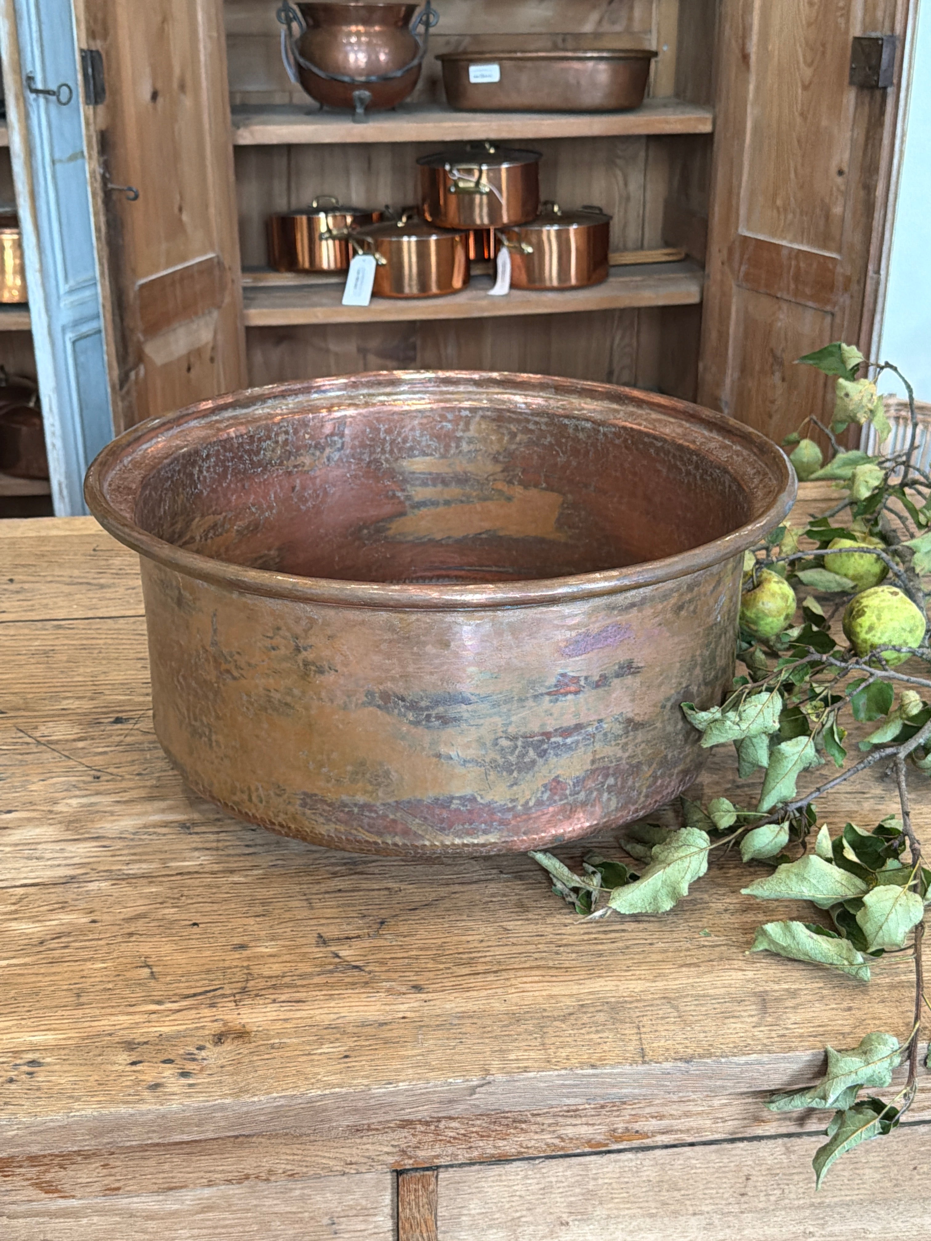 Large Copper Round Basin