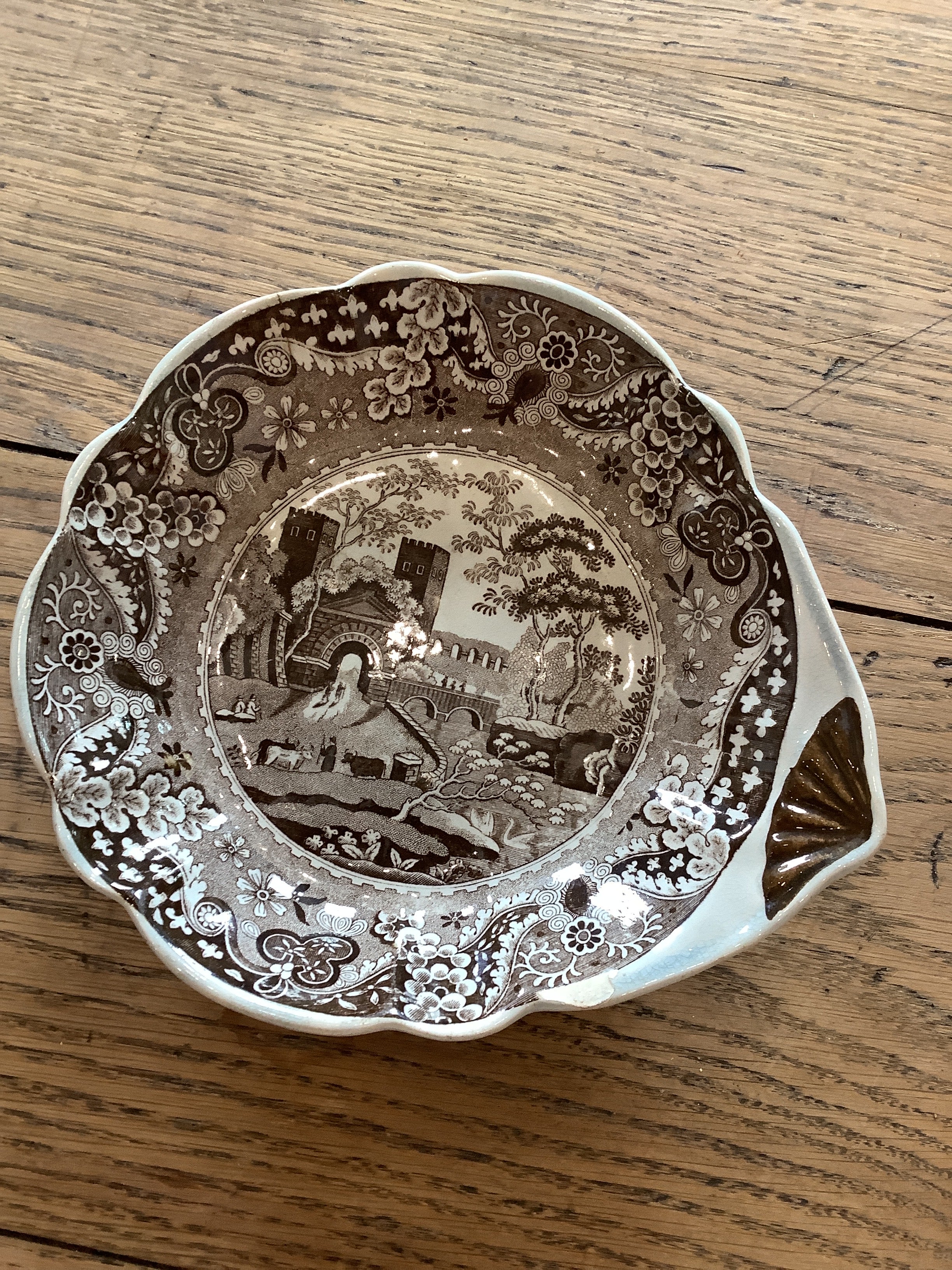 Brown Transferware Bowl
