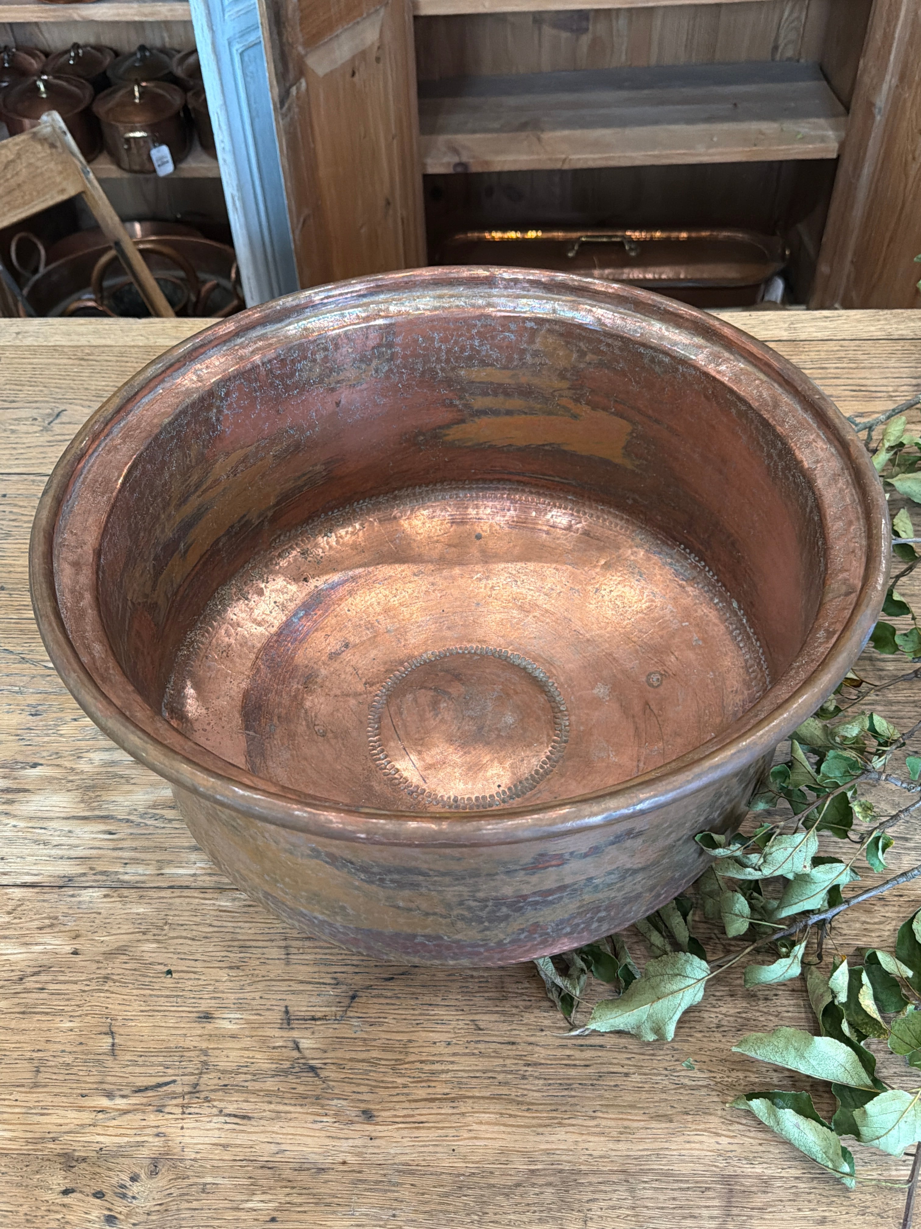Large Copper Round Basin