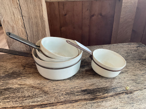 Antique French Porcelain Saucepans (Set of 4)
