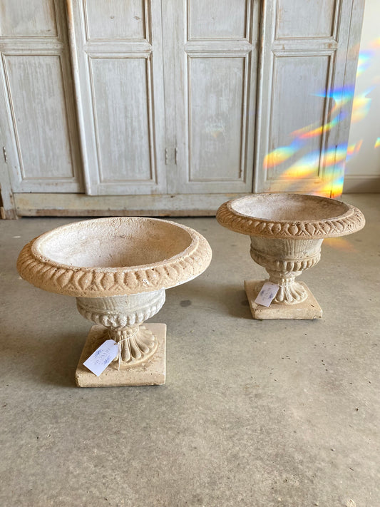 French Painted Concrete Urn