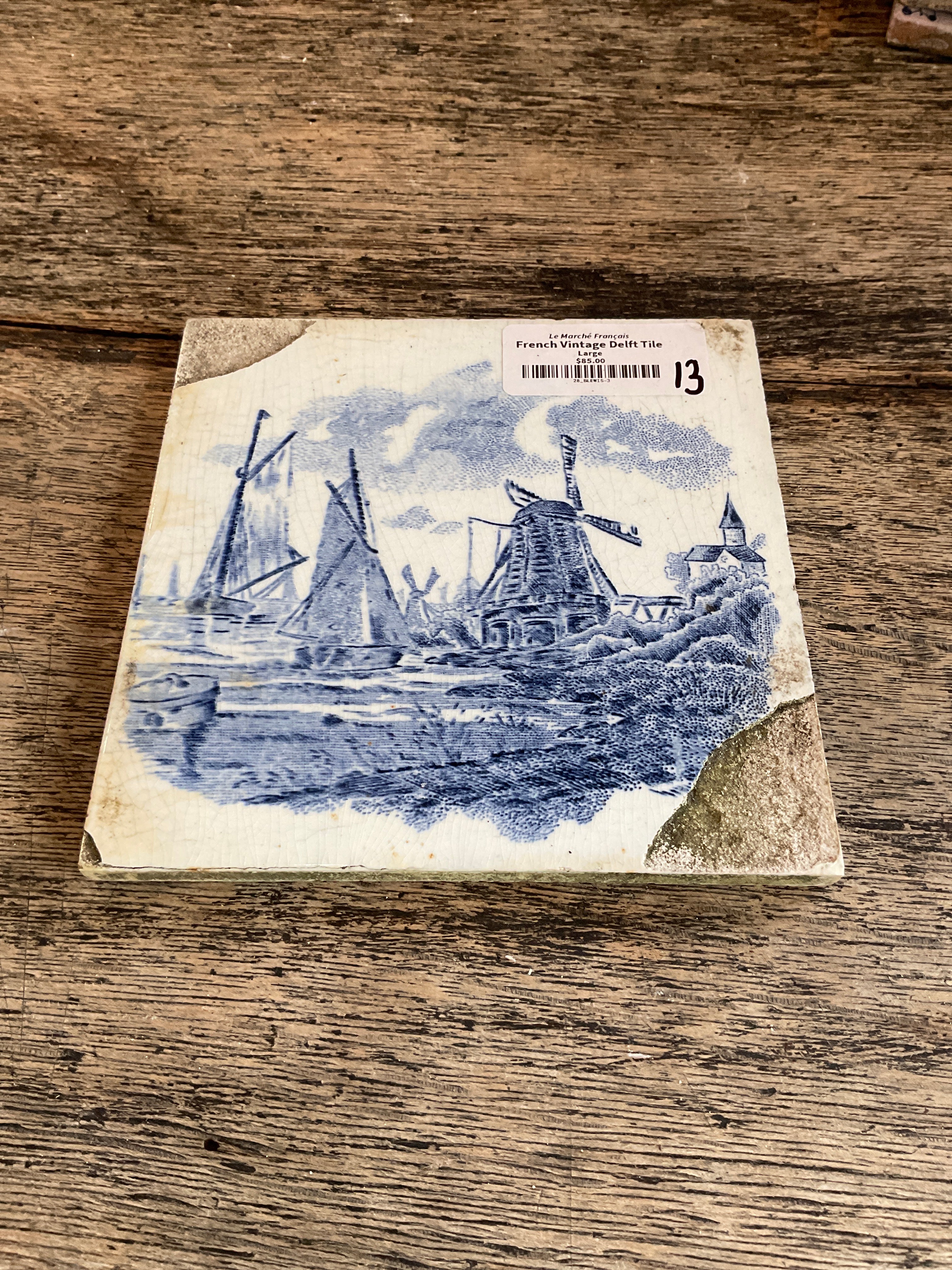 French Vintage Delft Tile