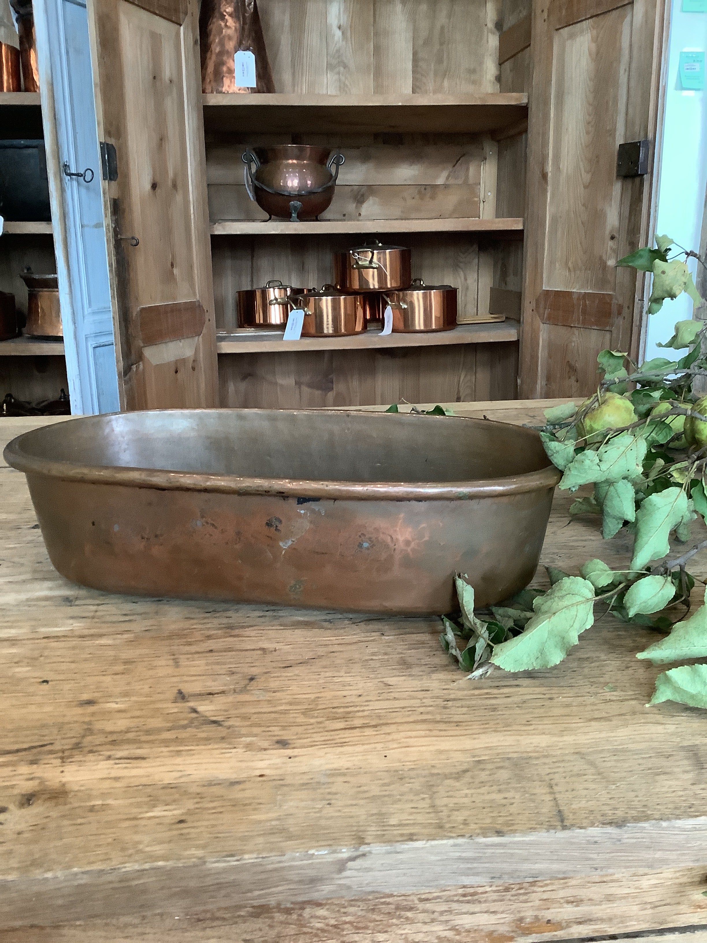 Oval French Copper Roasting Pan