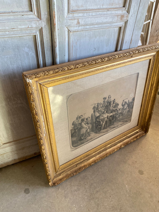 French Gold Framed Linen Matte Art