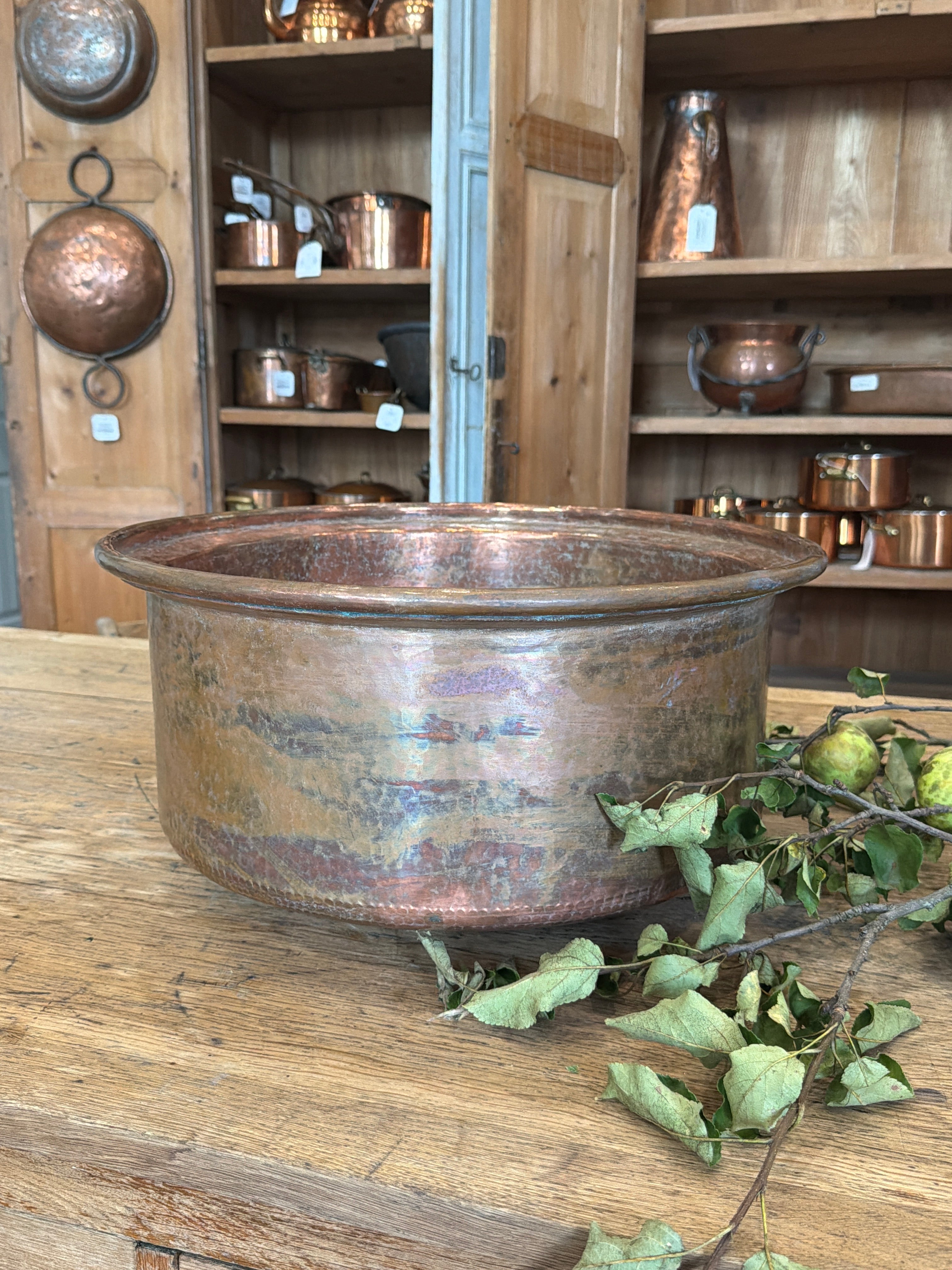 Large Copper Round Basin
