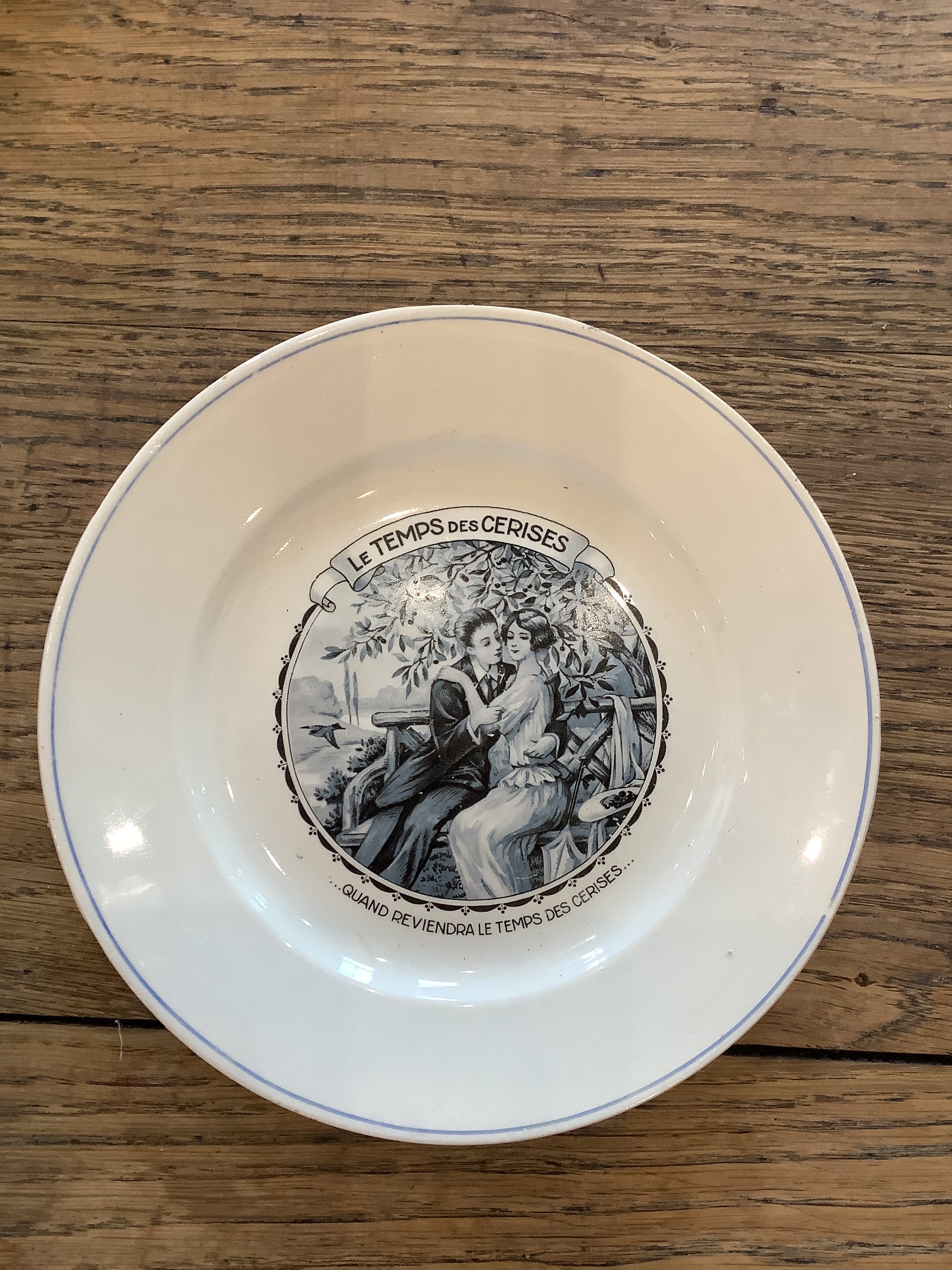Antique French Parlante (talking) Plate