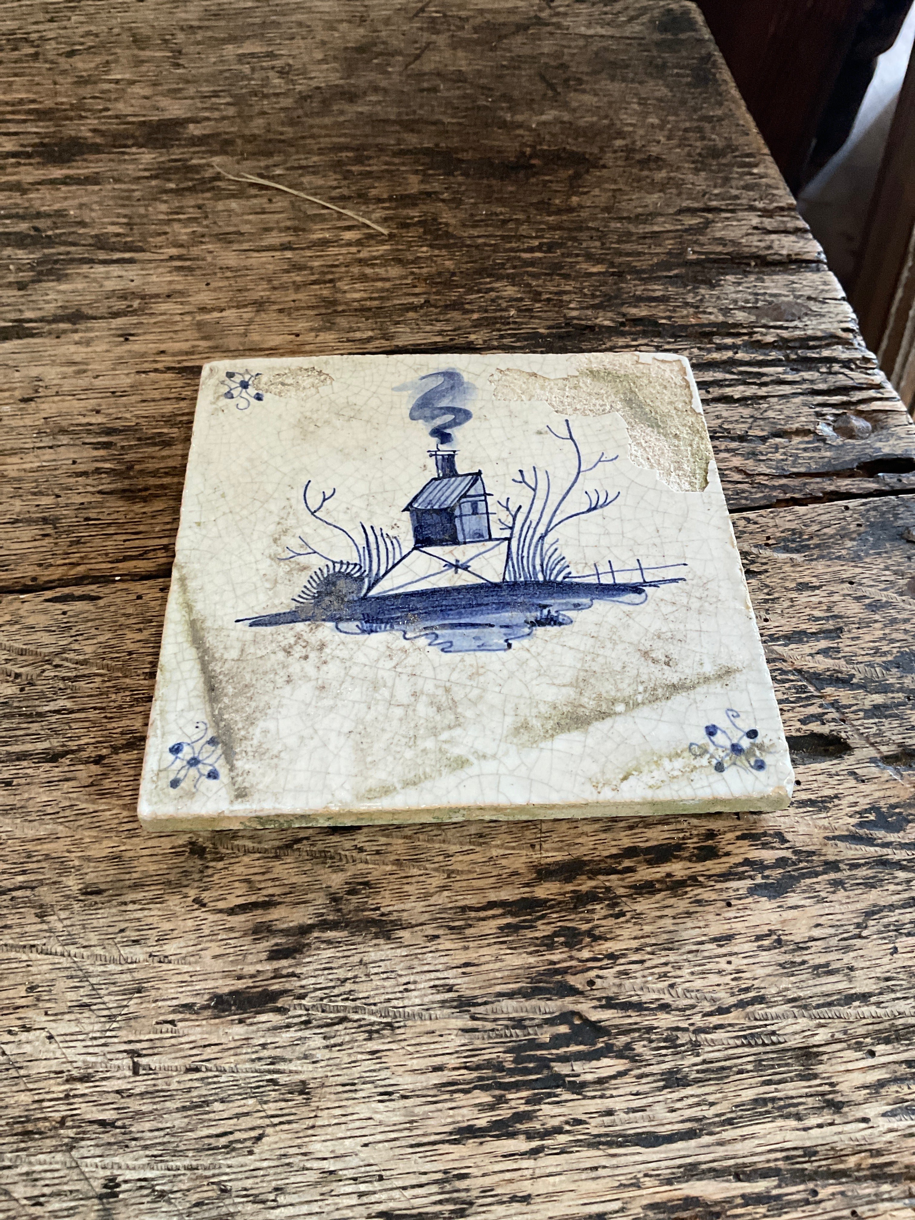 French Vintage Delft Tile