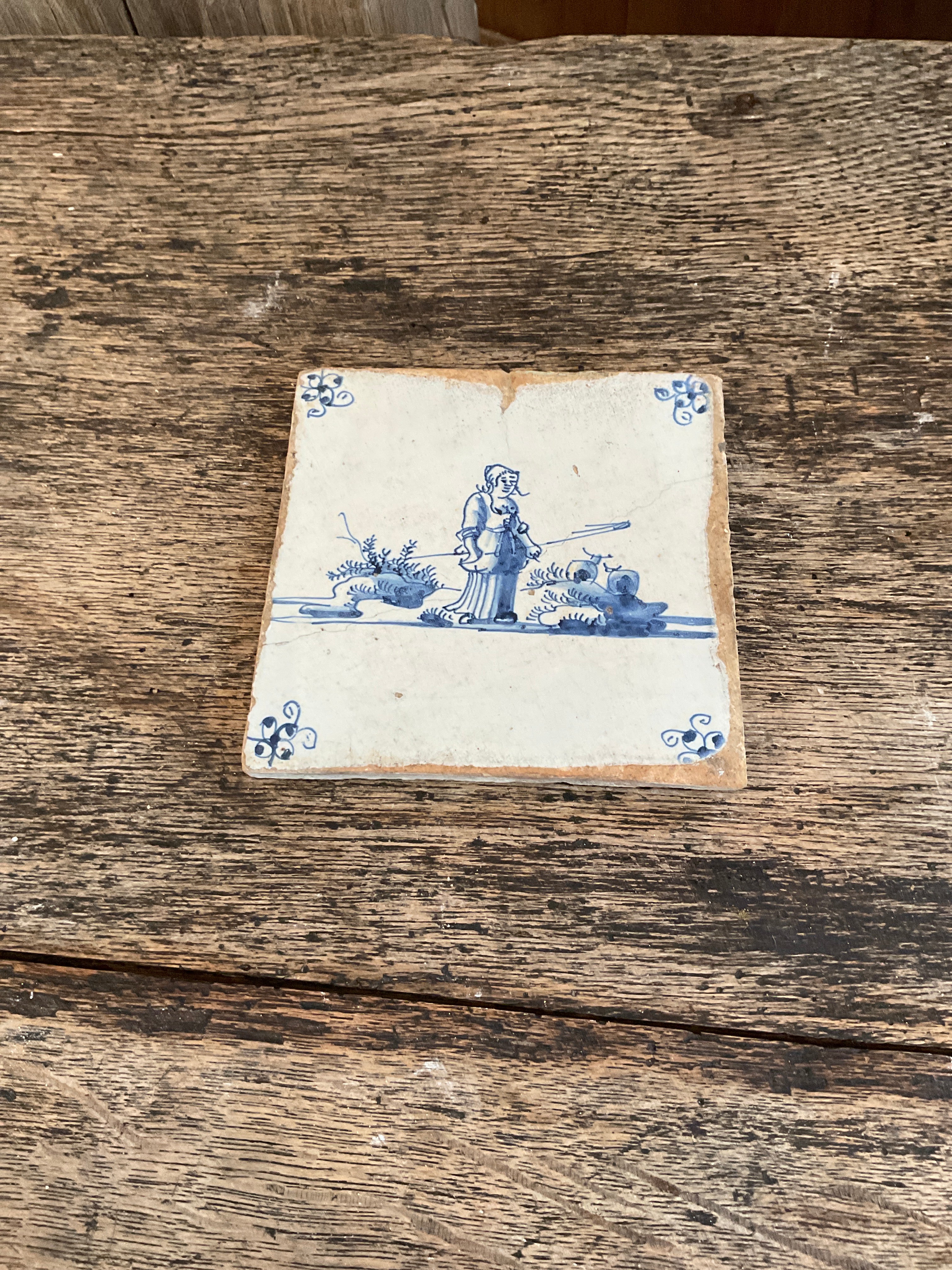 Handpainted Delft Tiles ( broken / repaired)