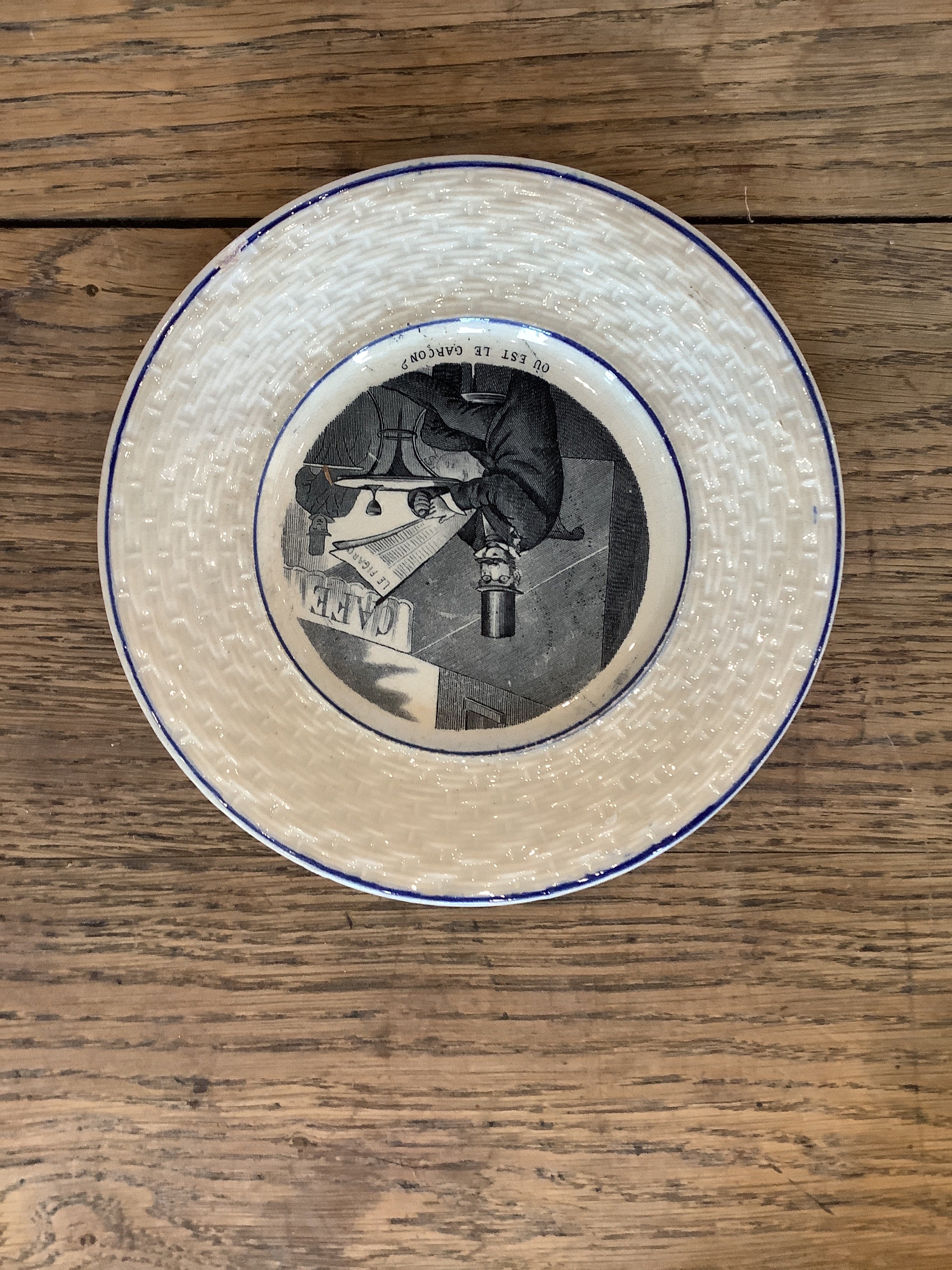 Antique French Parlante (talking) Plate